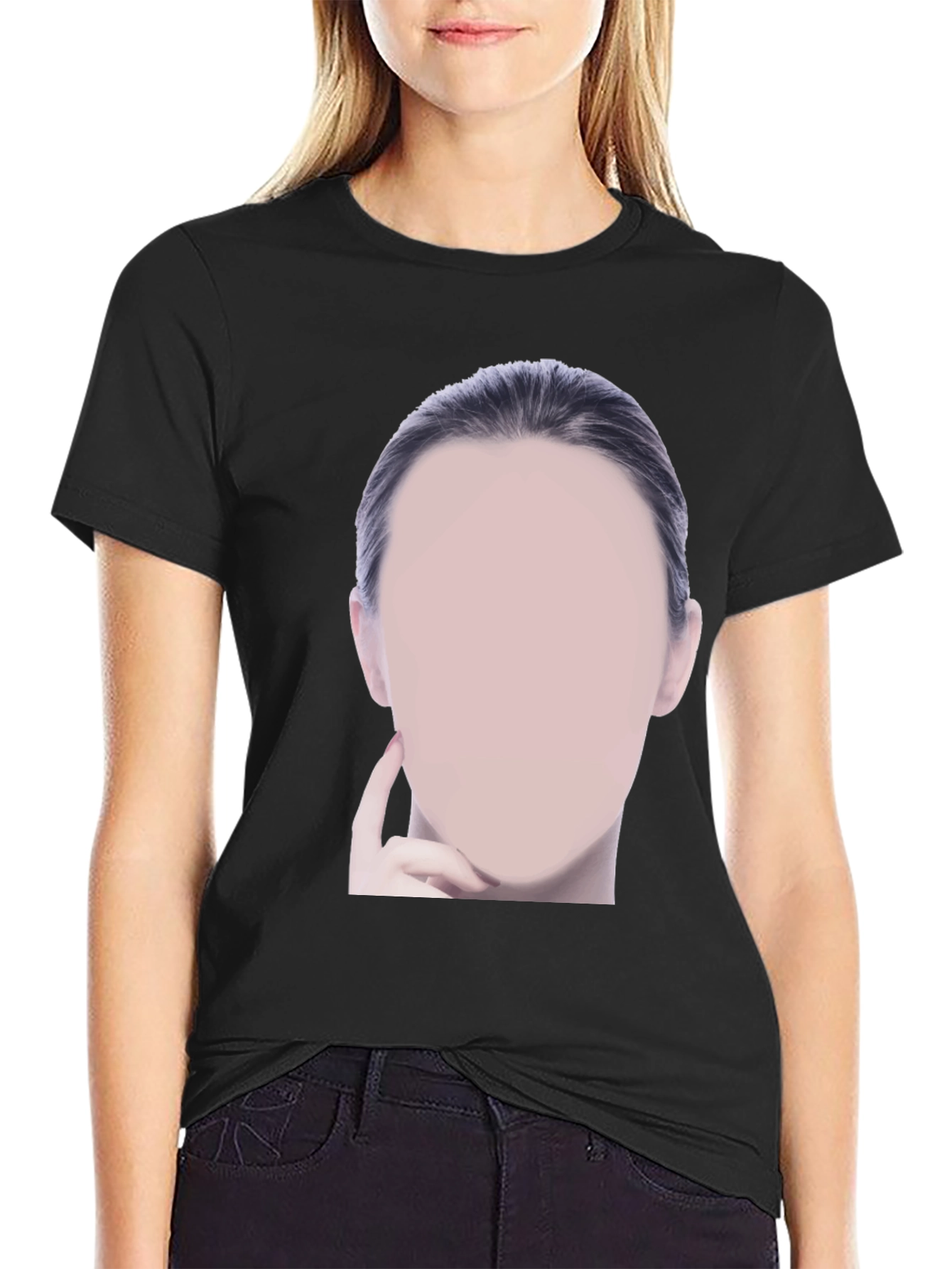 Black Graphic Tee - Mystery Woman Design