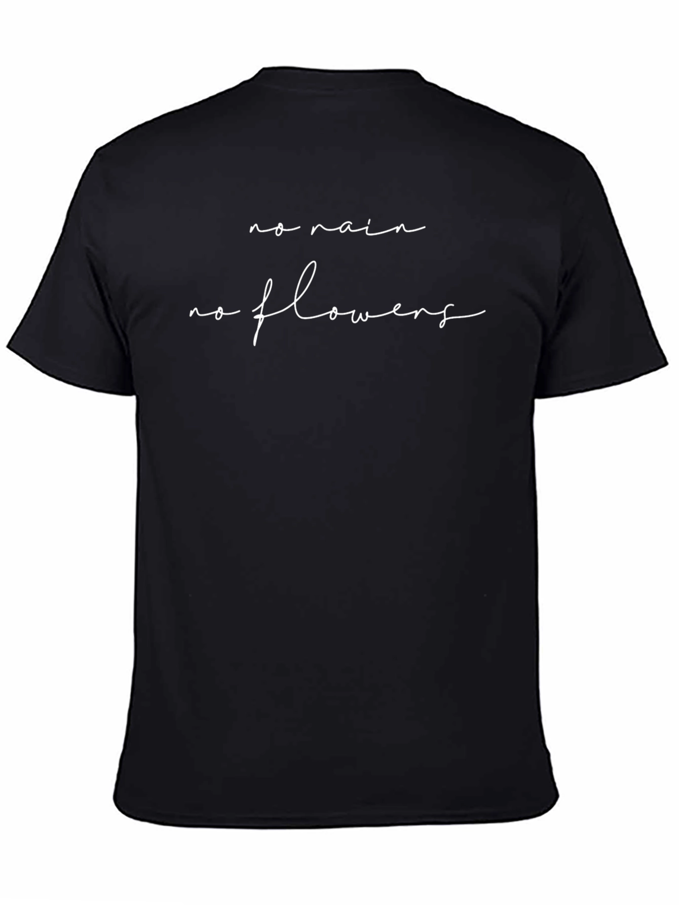 No Rain No Flowers Black Graphic T-Shirt