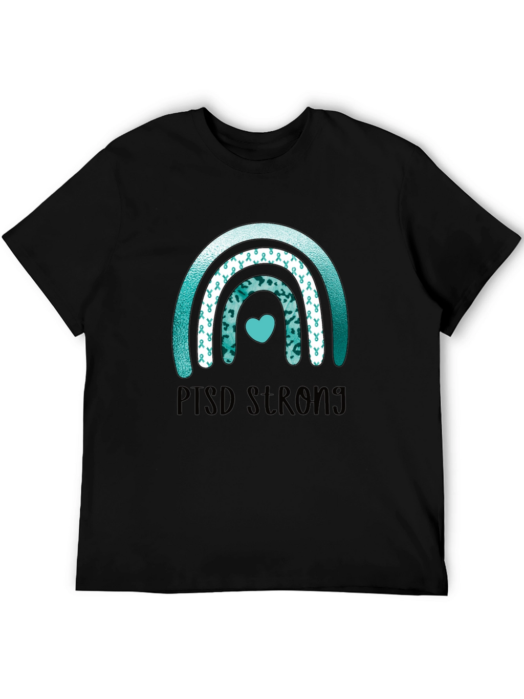 PTSD Strong Ribbon Rainbow T-Shirt