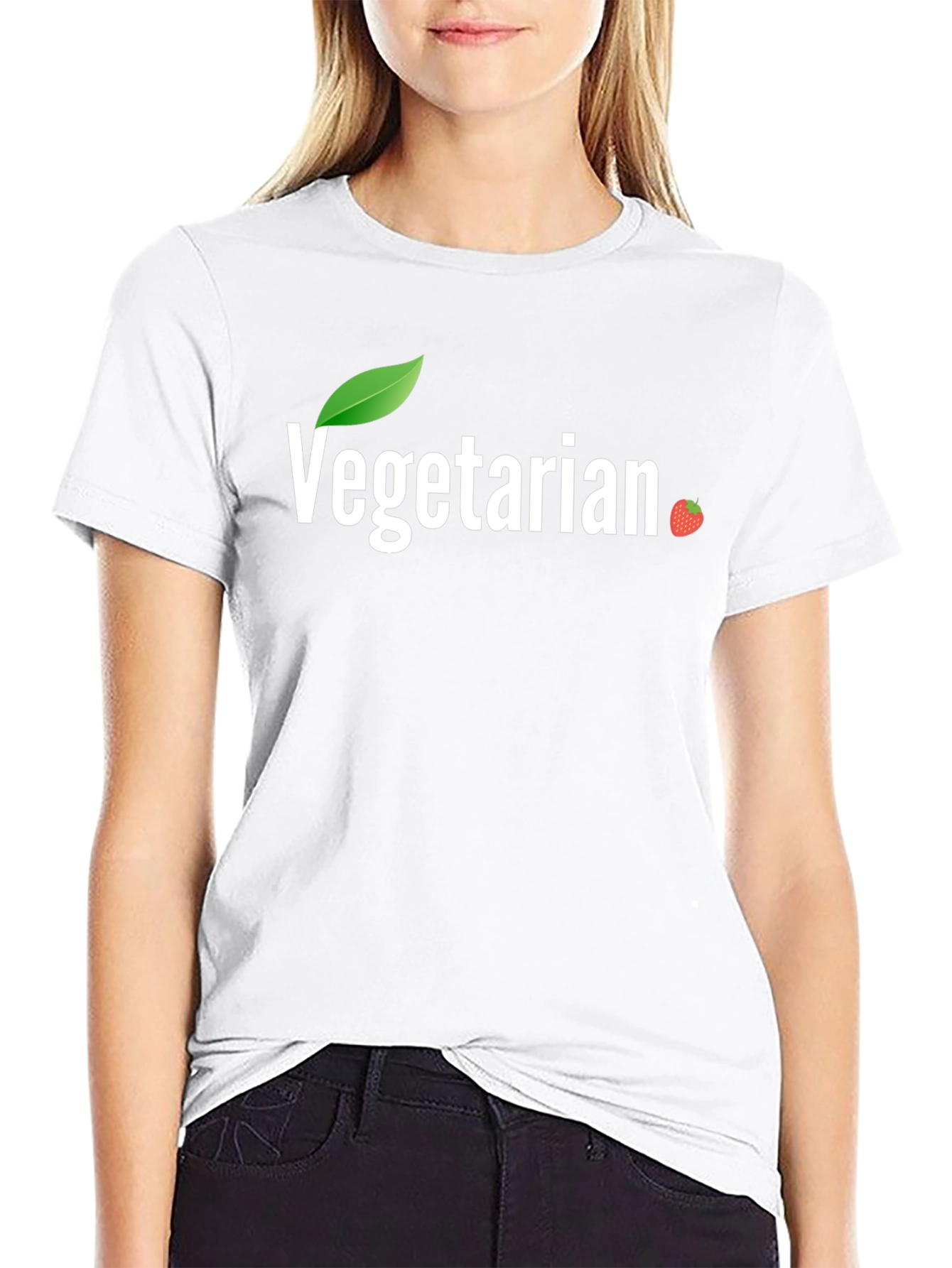 Vegetarian T-Shirt with Leaf & Berry Design