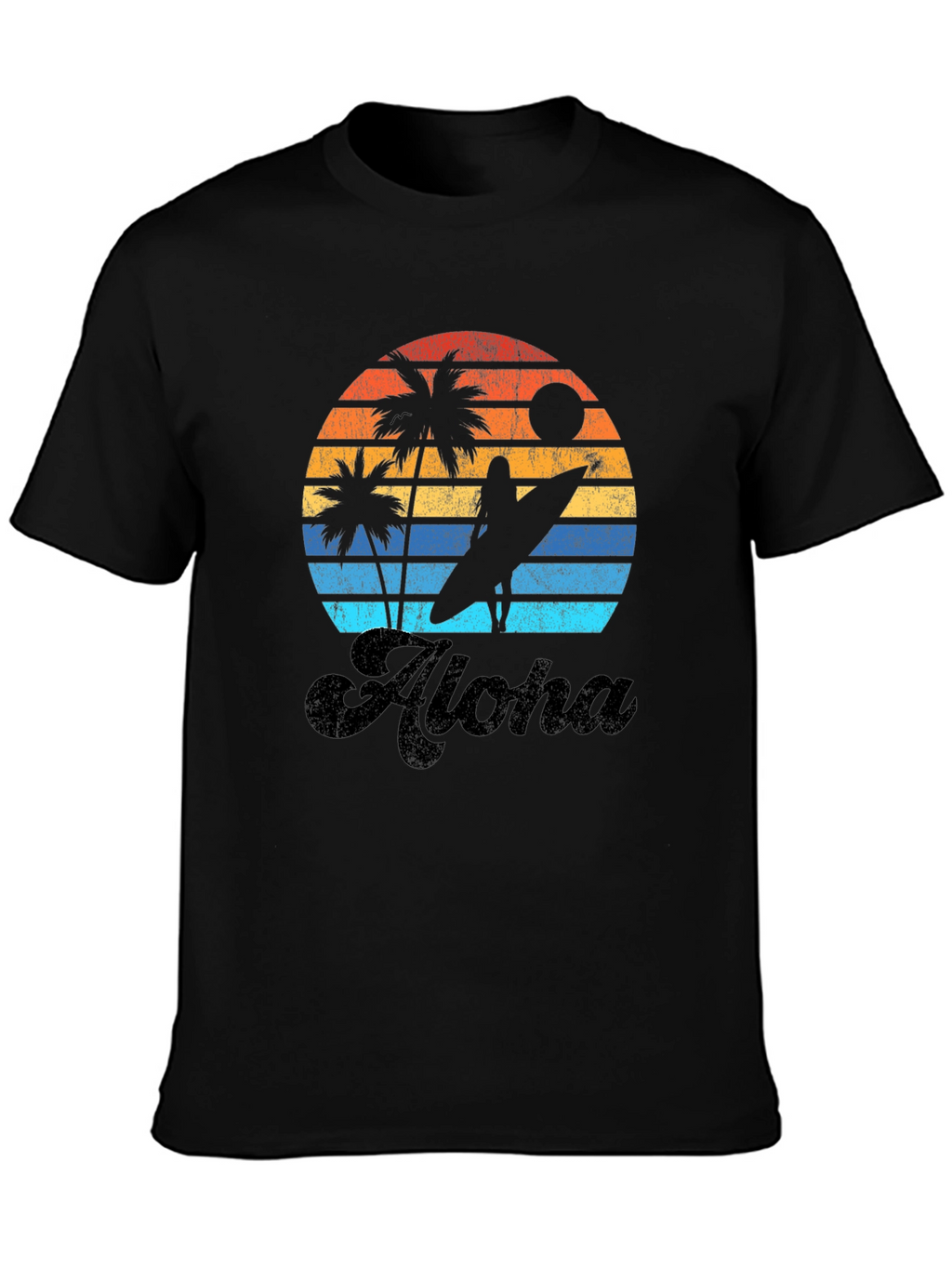 Retro Aloha Sunset Graphic T-Shirt