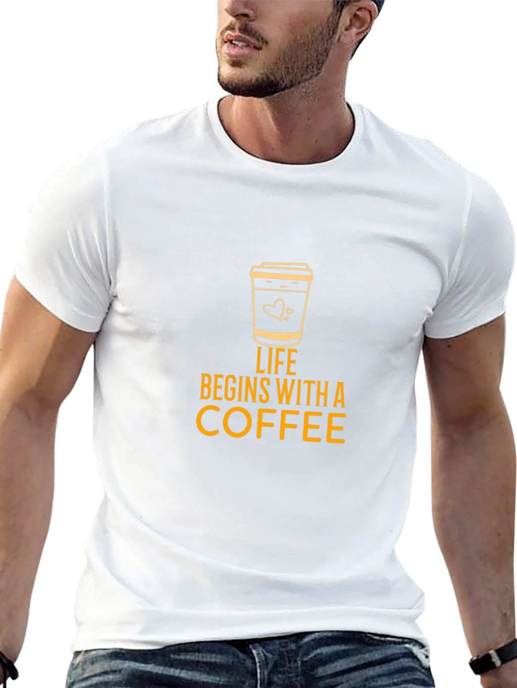 Life Begins With Coffee Graphic Tee - Black