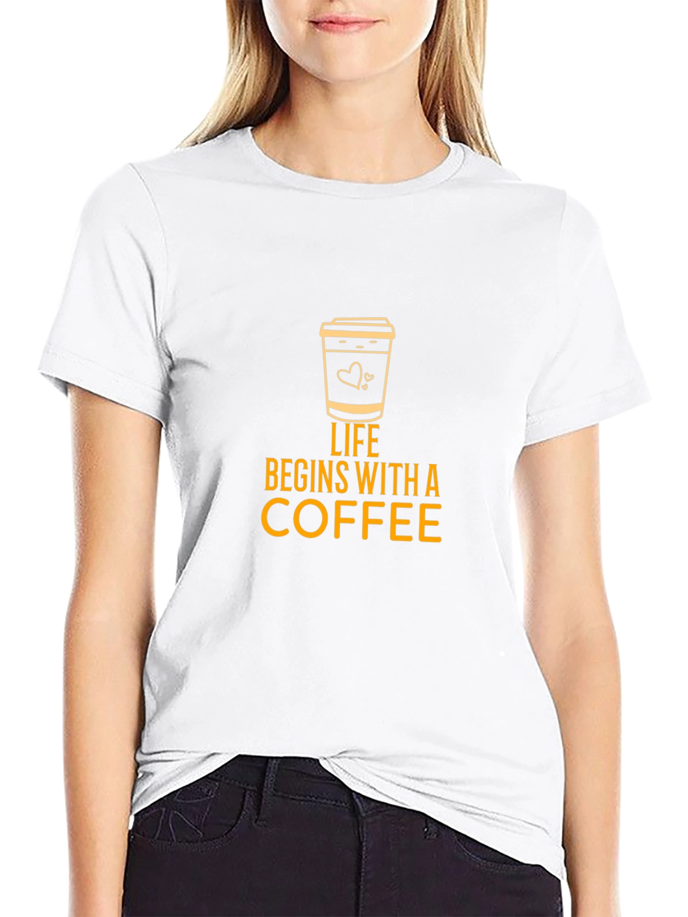 Life Begins With Coffee Graphic Tee - Black