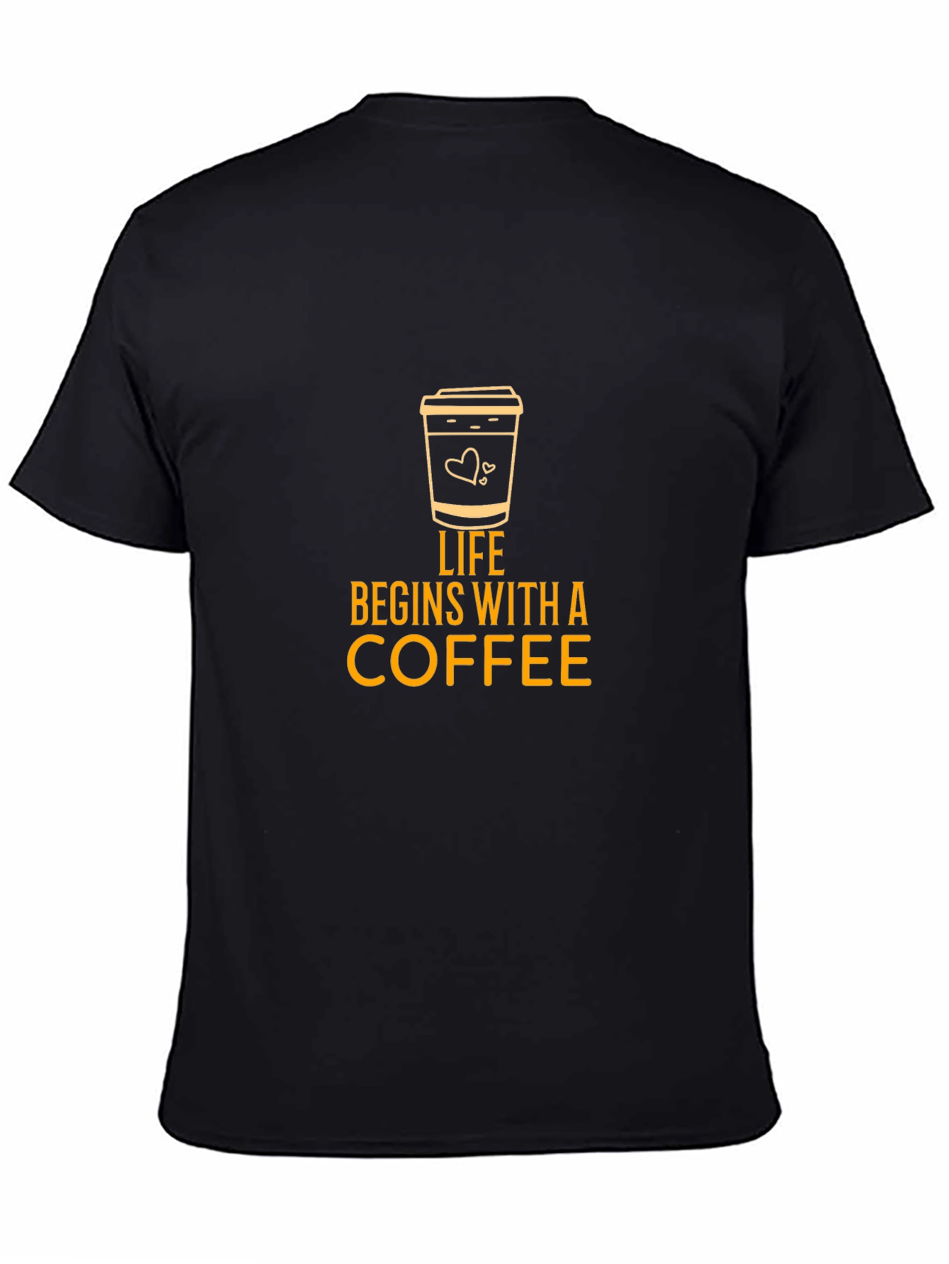 Life Begins With Coffee Graphic Tee - Black