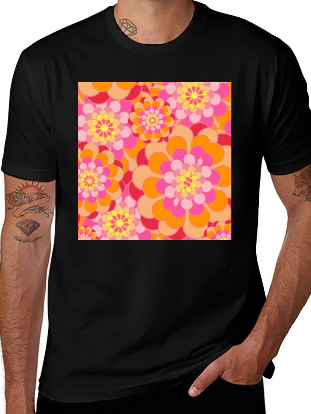 Retro Floral Print T-Shirt