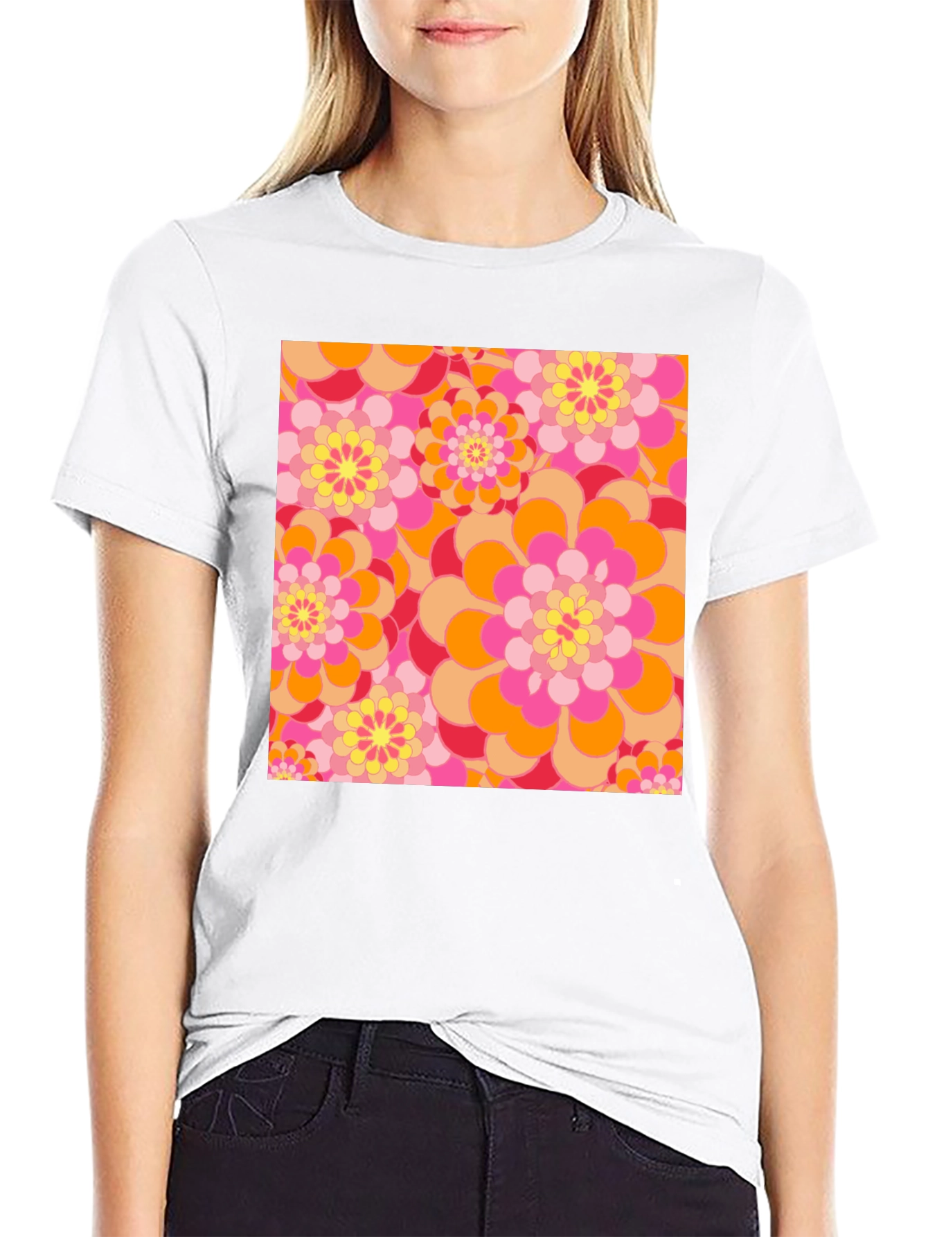 Retro Floral Print T-Shirt