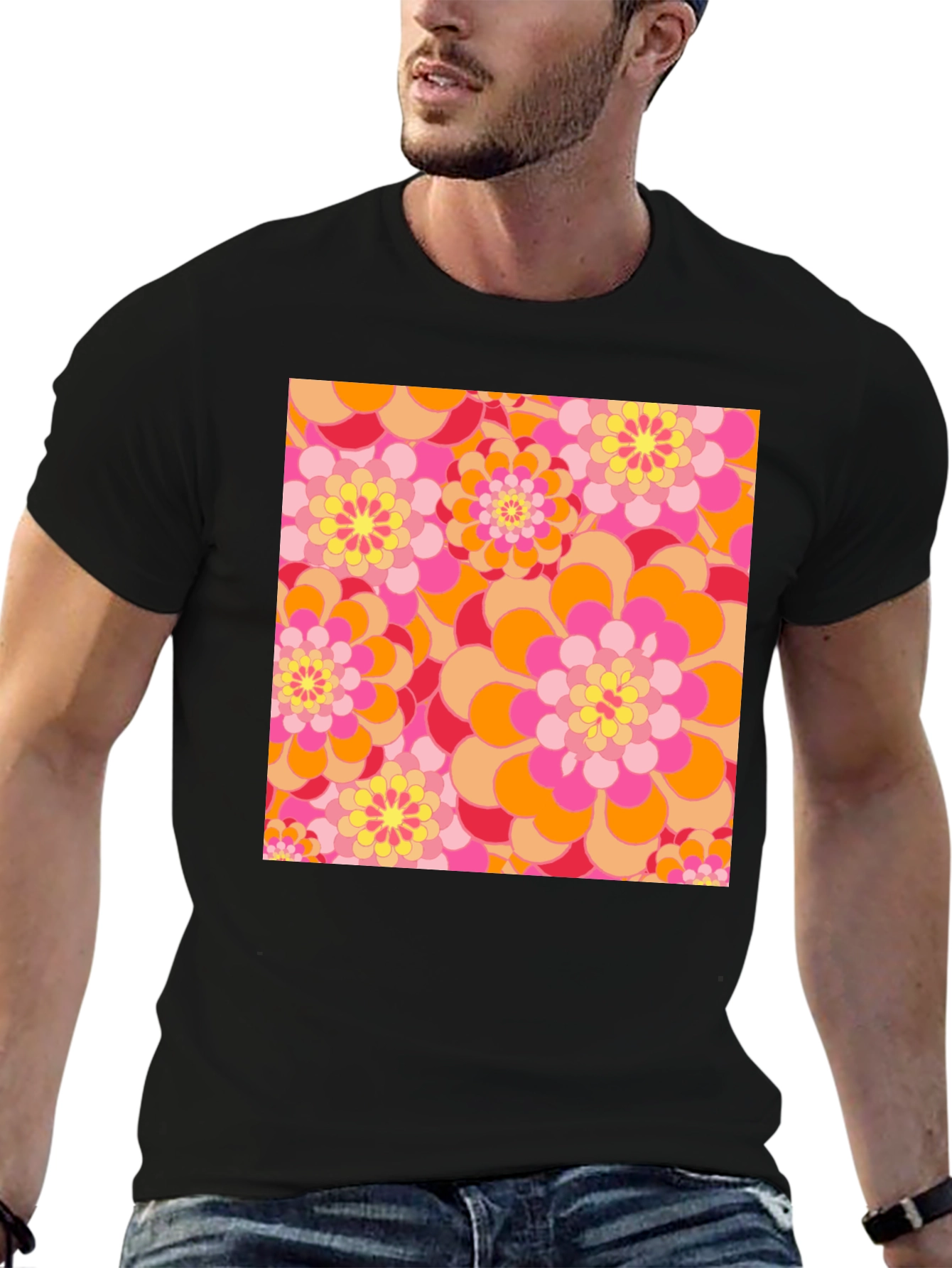 Retro Floral Print T-Shirt