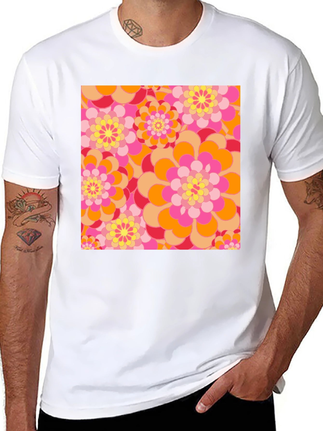 Retro Floral Print T-Shirt