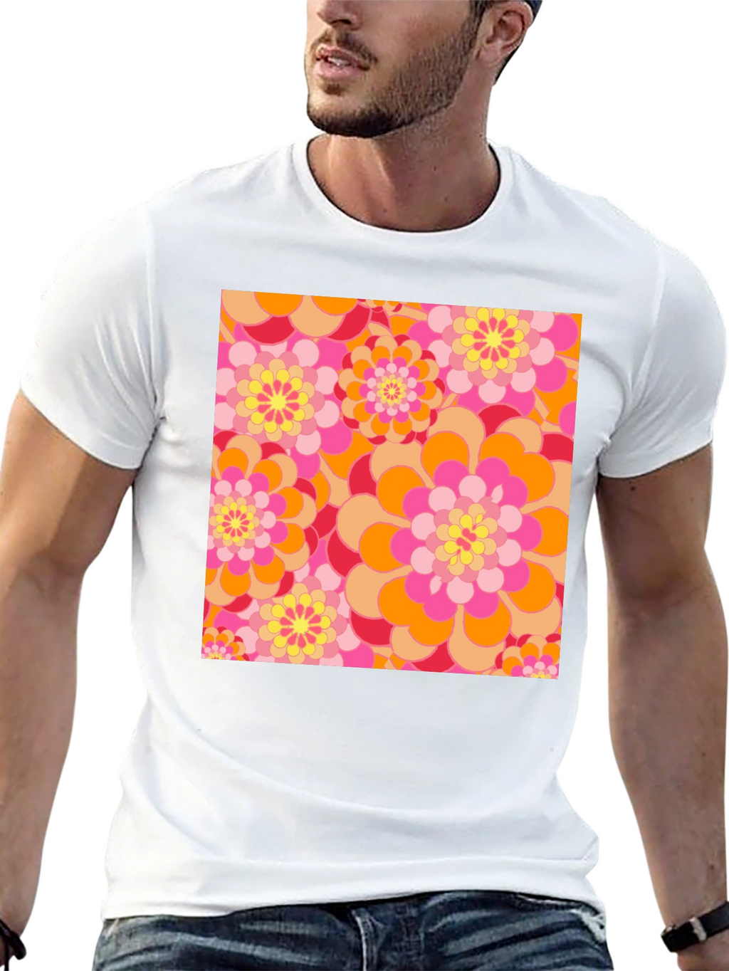 Retro Floral Print T-Shirt