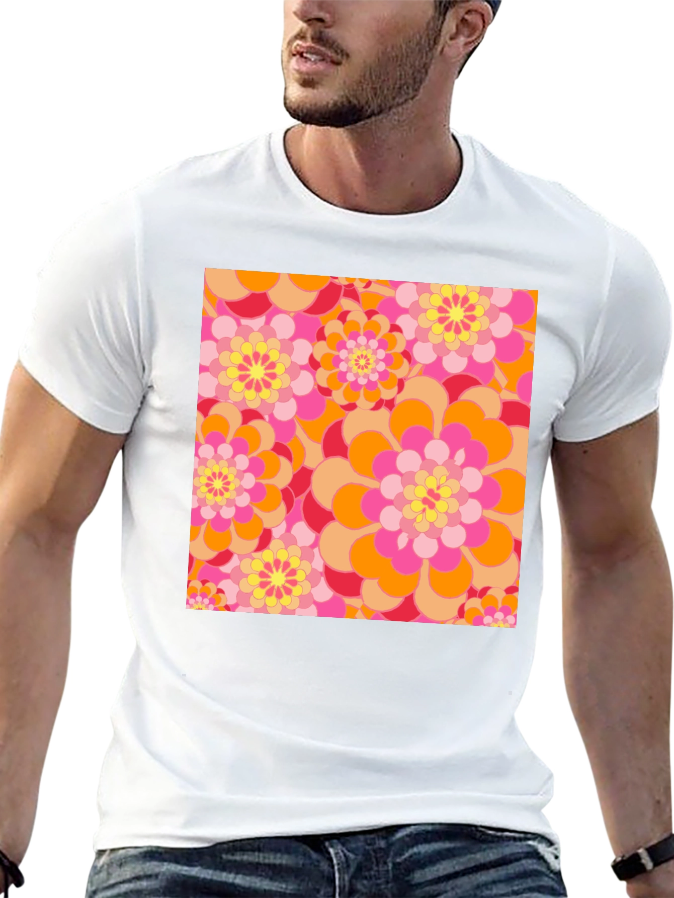 Retro Floral Print T-Shirt
