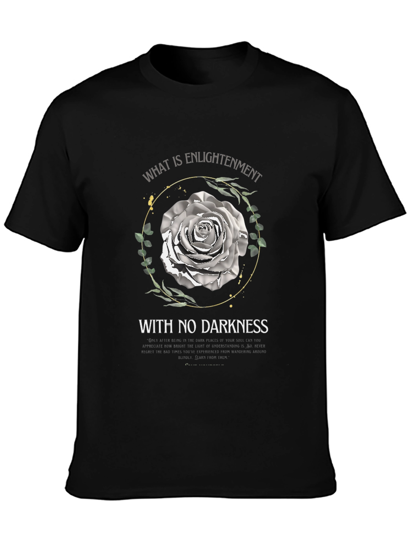 Enlightenment Rose Graphic Tee - Unisex Black T-Shirt