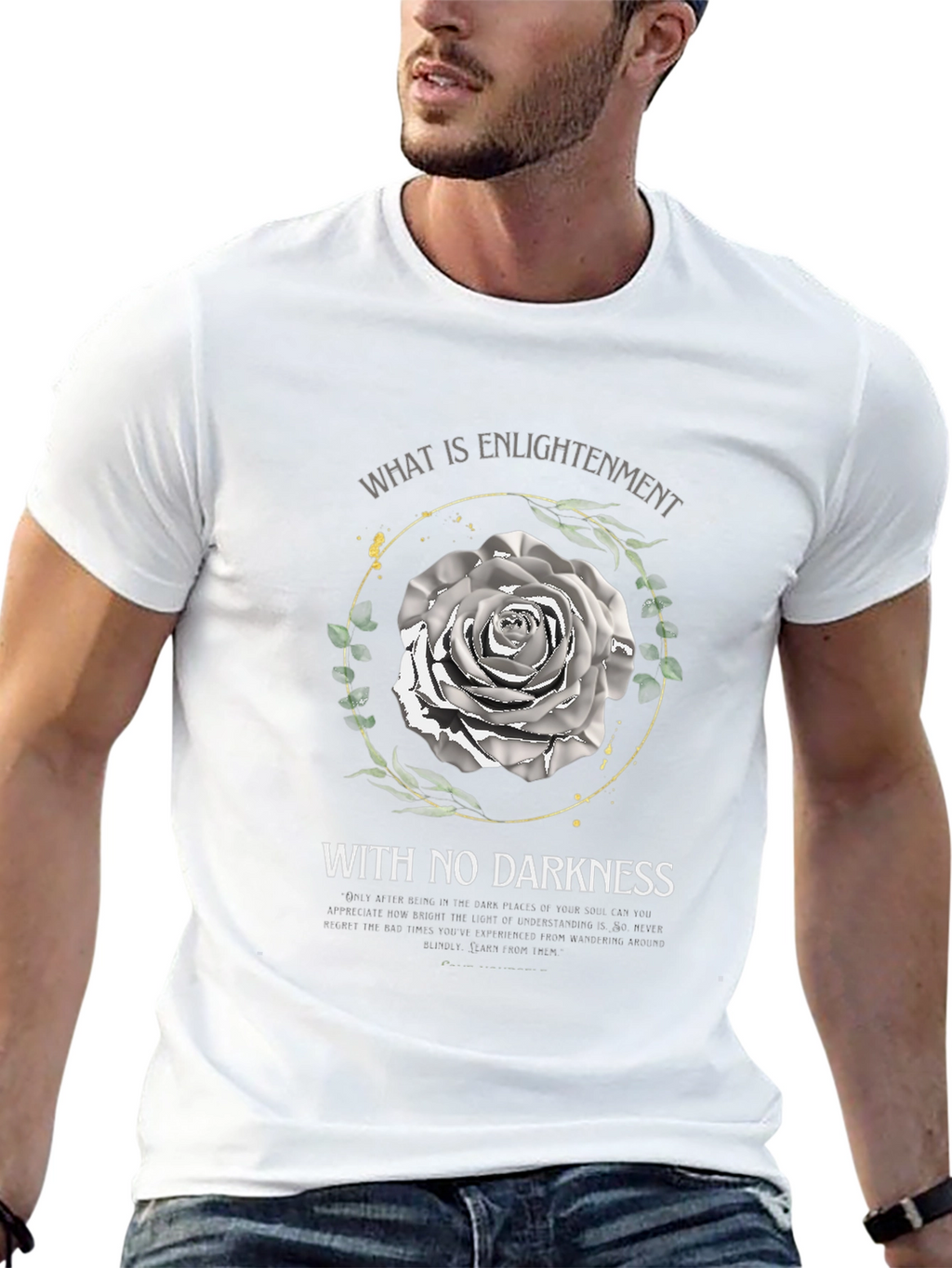 Enlightenment Rose Graphic Tee - Unisex Black T-Shirt