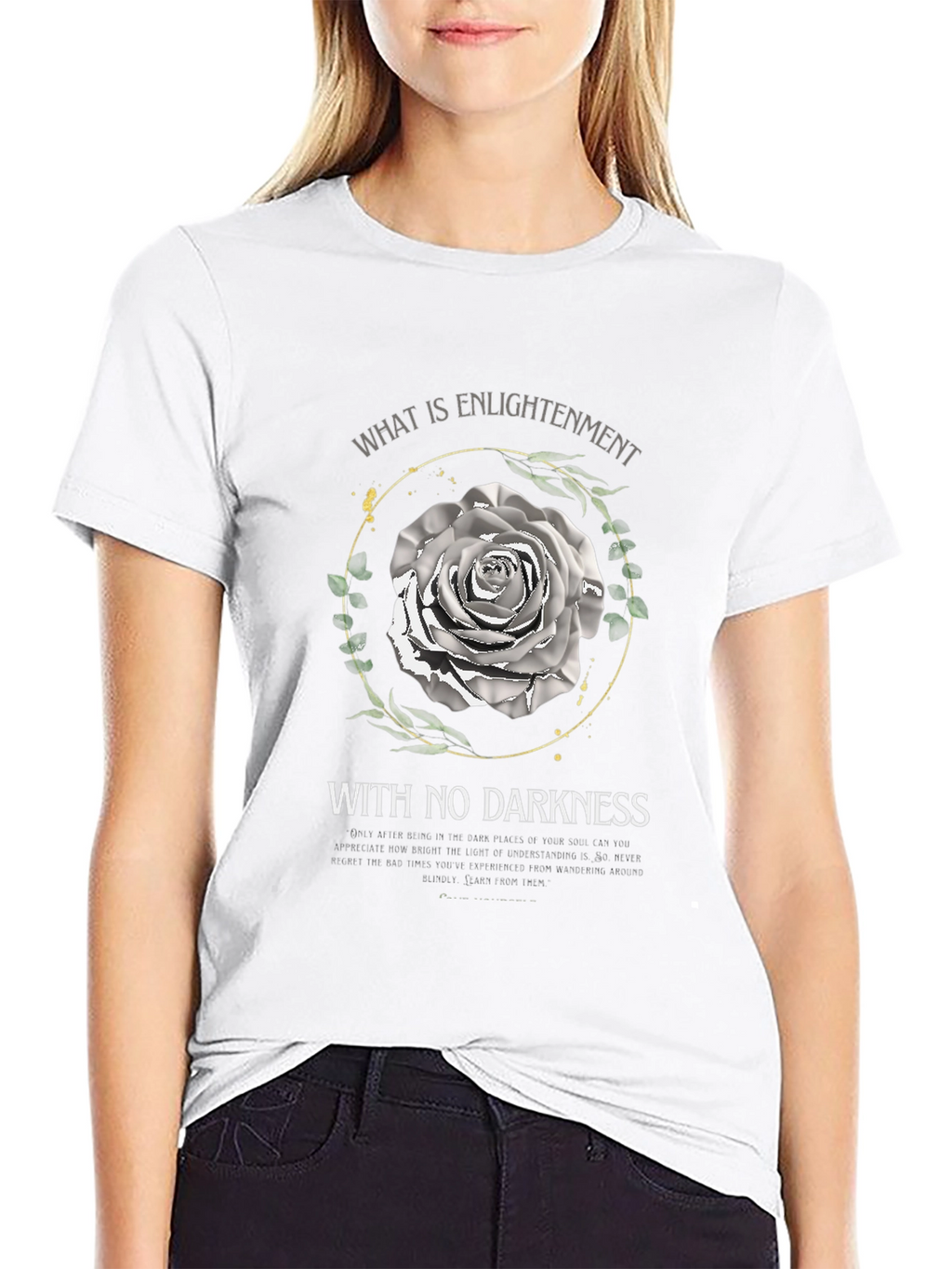 Enlightenment Rose Graphic Tee - Unisex Black T-Shirt