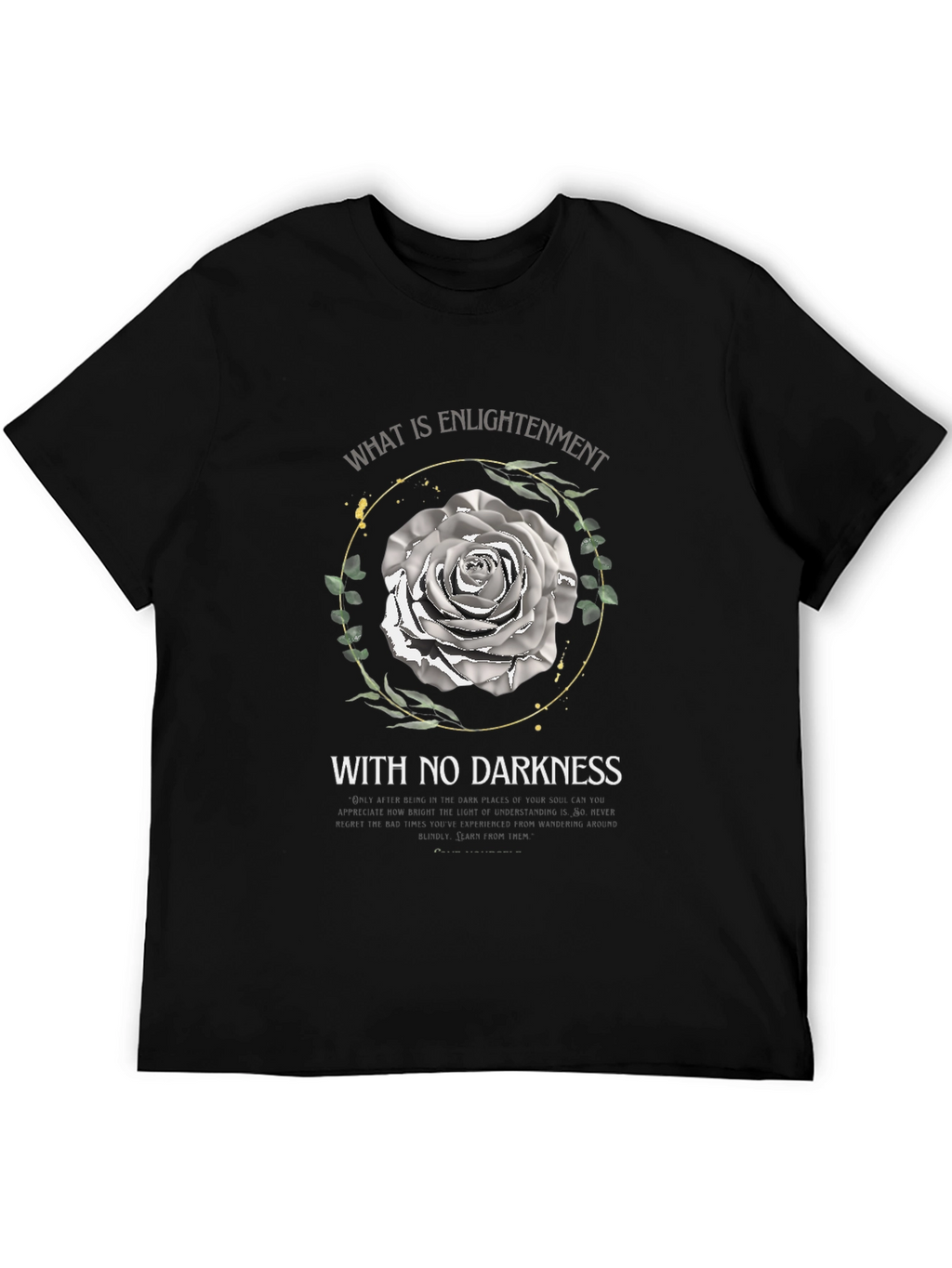 Enlightenment Rose Graphic Tee - Unisex Black T-Shirt