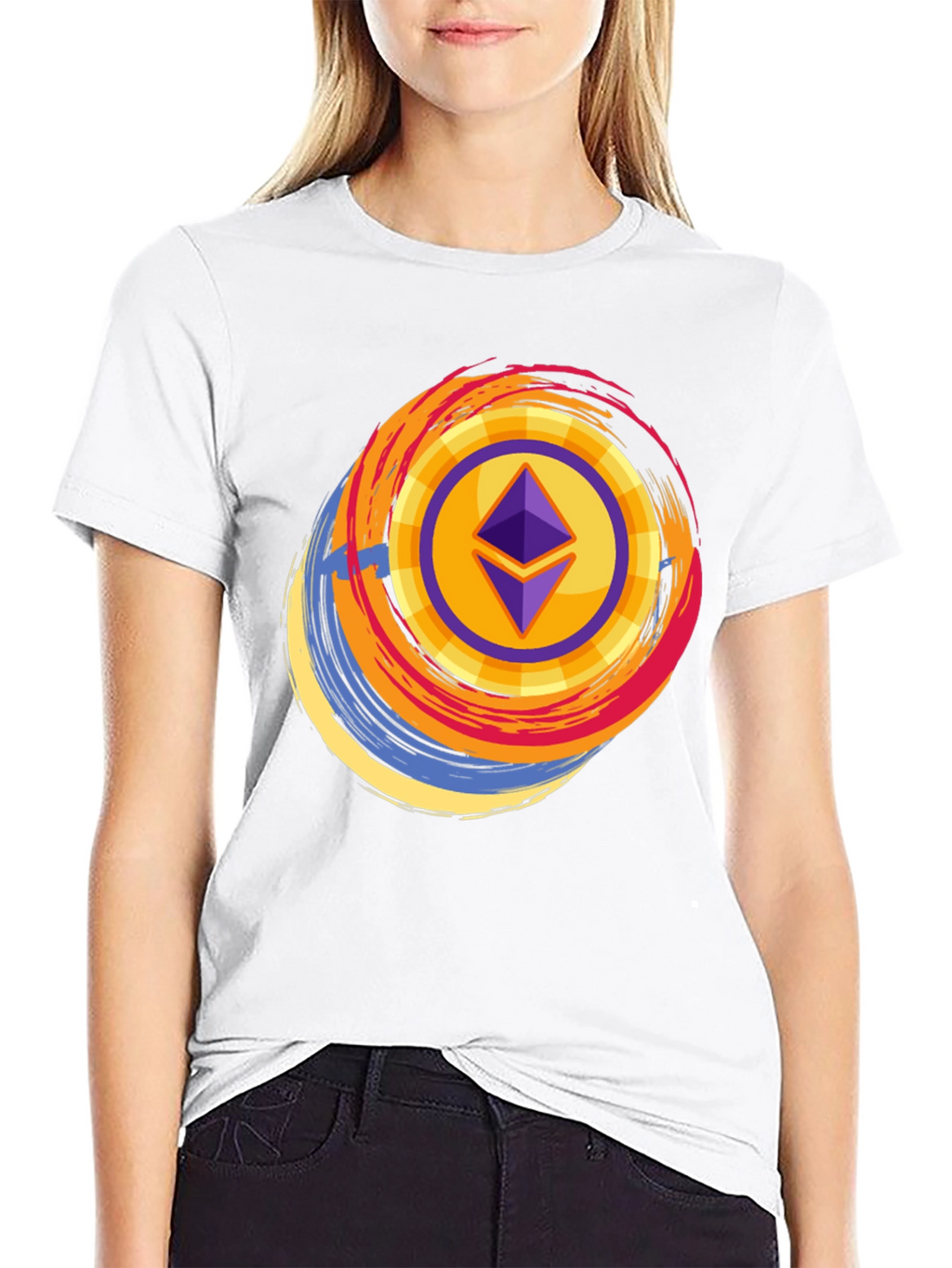 Ethereum Crypto Graphic Tee - Black Cotton T-Shirt