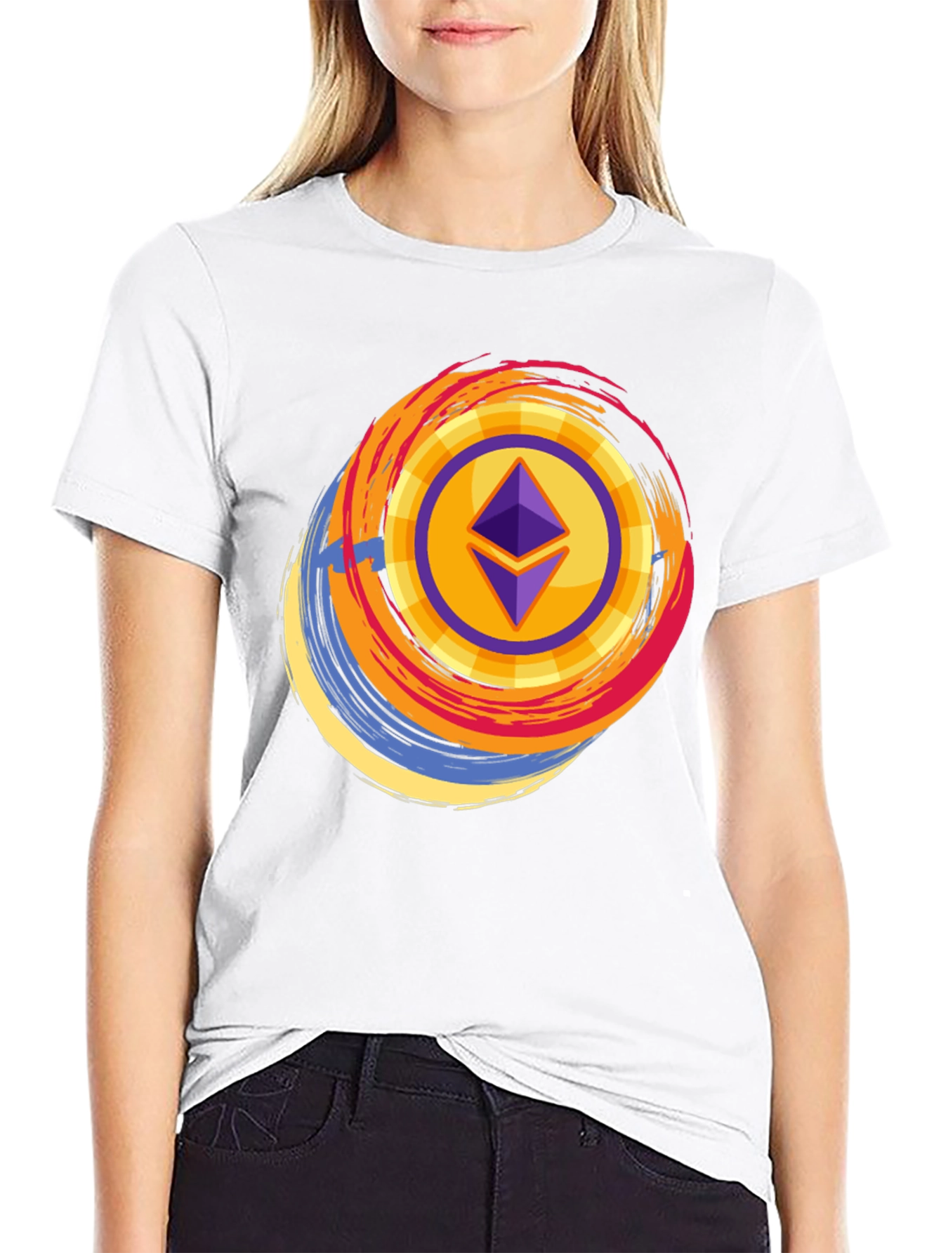 Ethereum Crypto Graphic Tee - Black Cotton T-Shirt