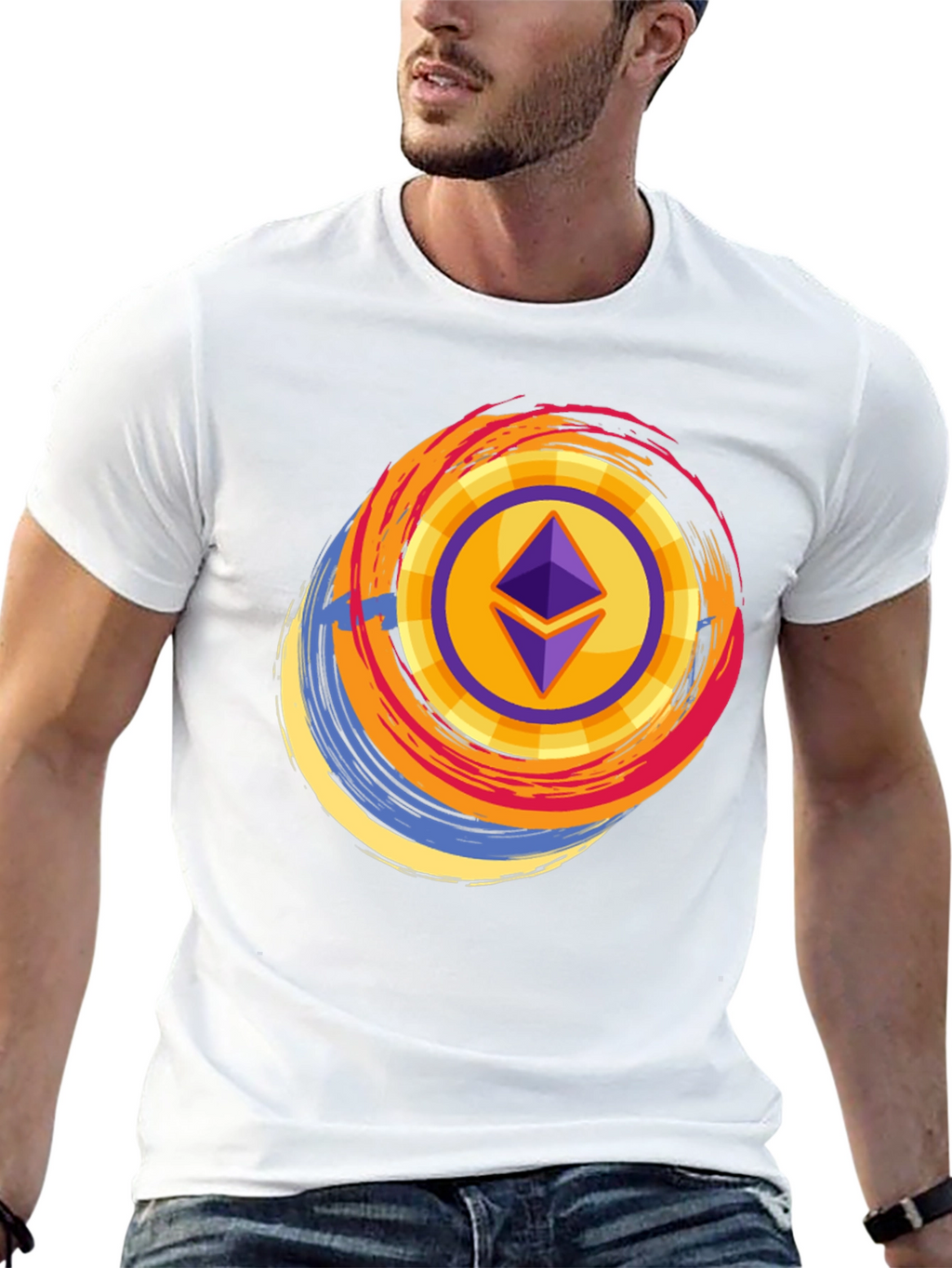 Ethereum Crypto Graphic Tee - Black Cotton T-Shirt