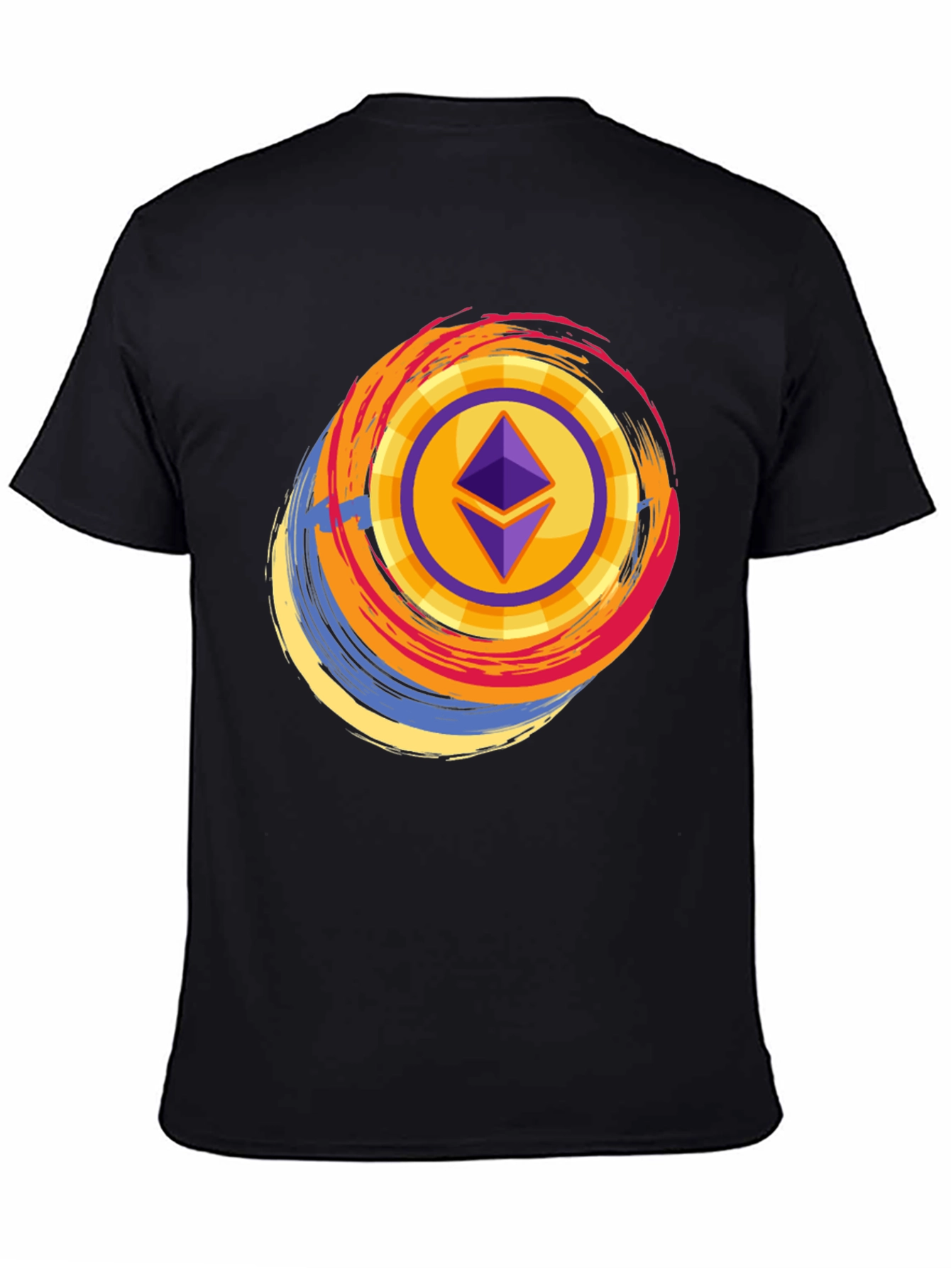 Ethereum Crypto Graphic Tee - Black Cotton T-Shirt