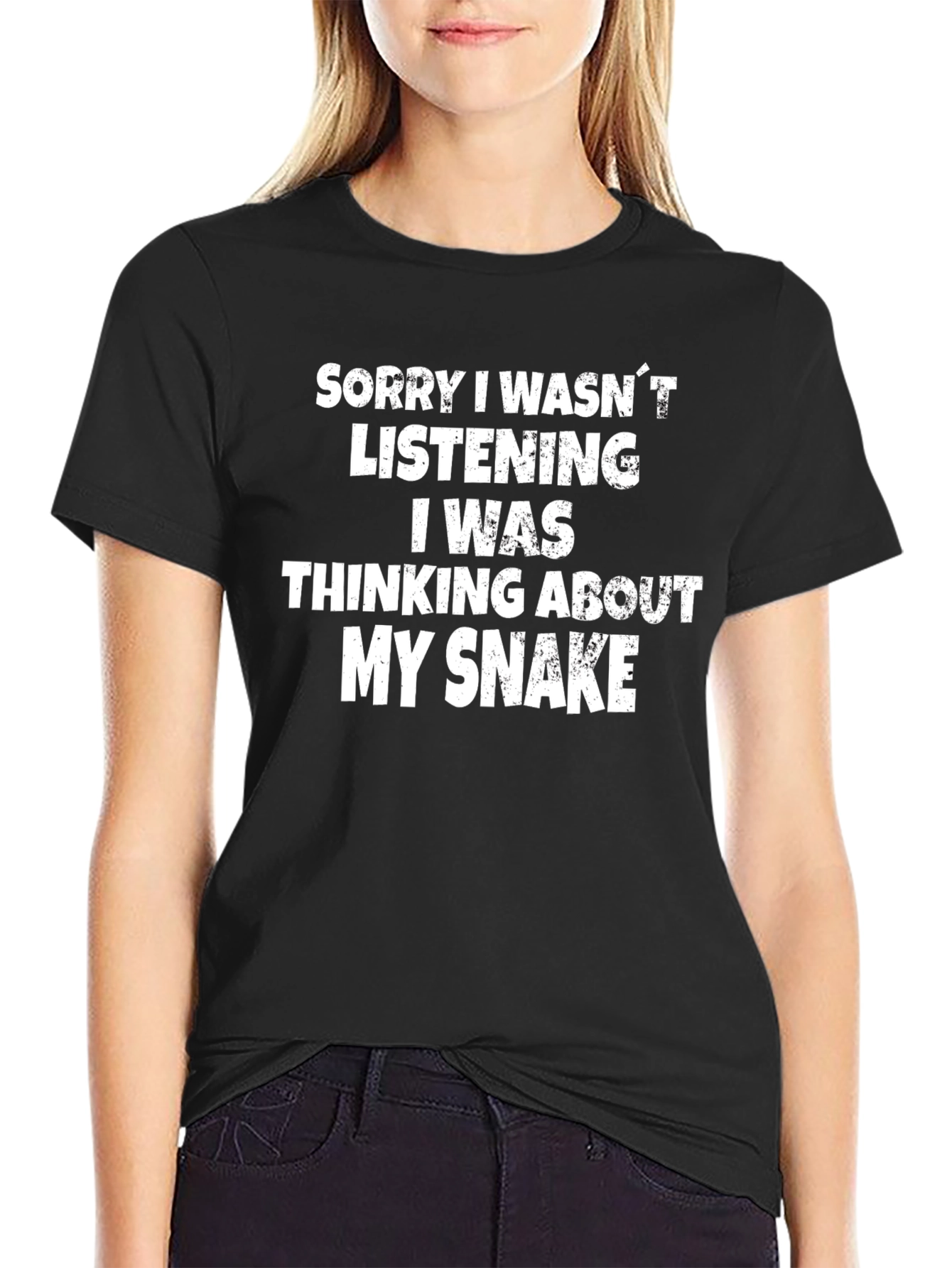 Snake Lover Graphic Tee - Thinking About My Snake T-Shirt