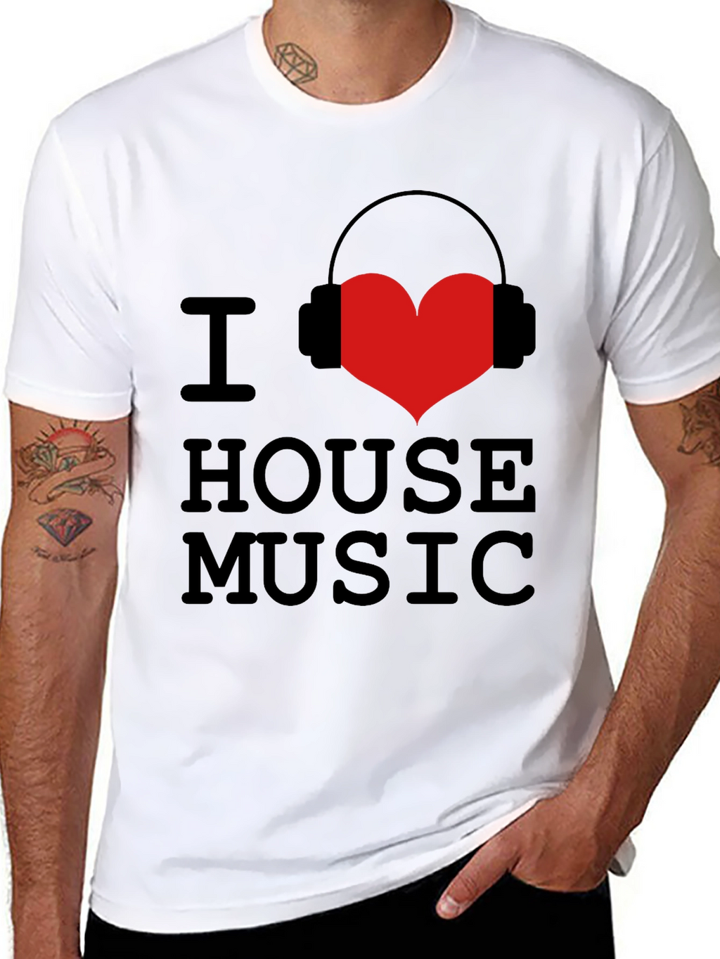 I Love House Music Graphic Tee