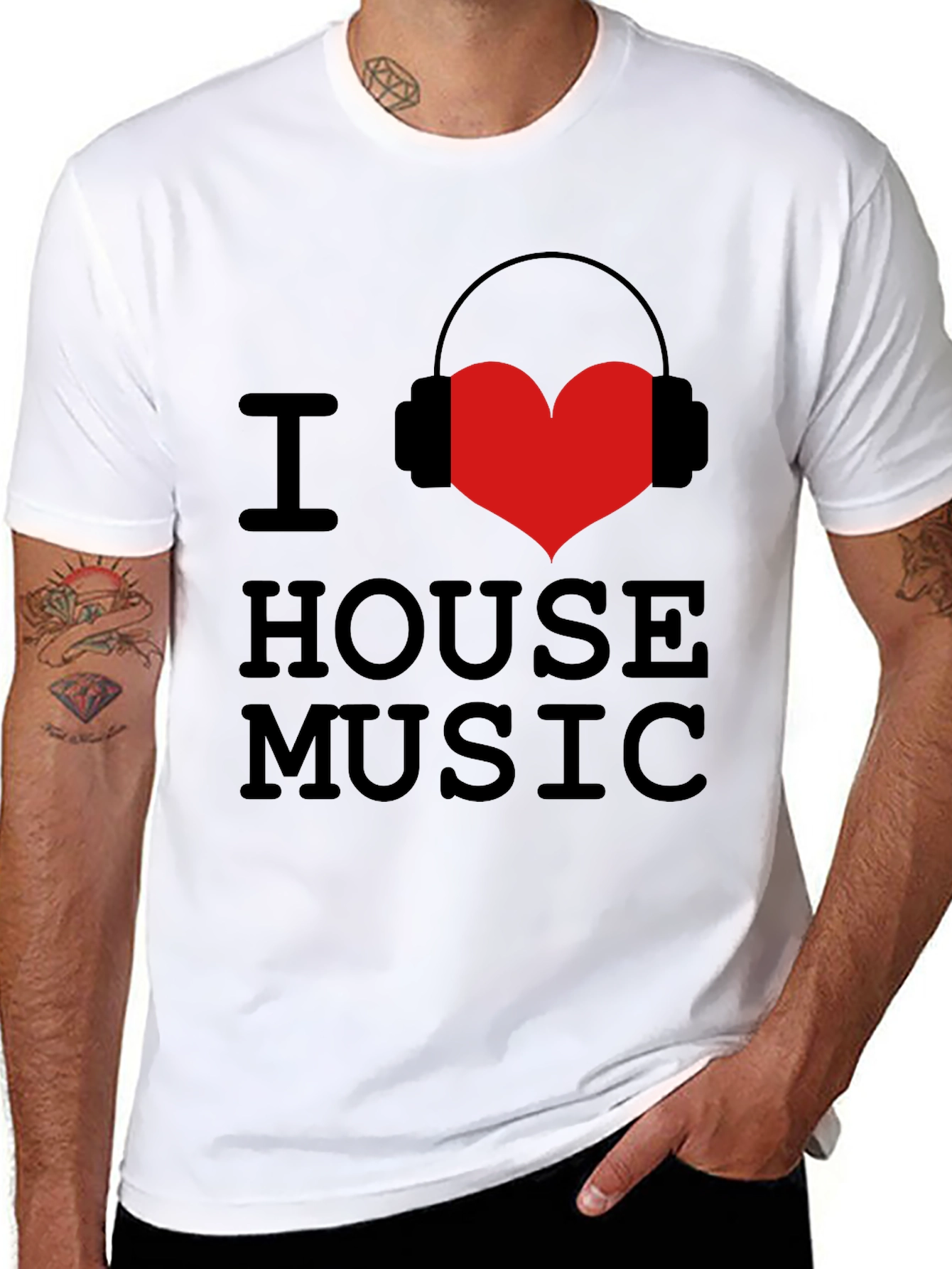 I Love House Music Graphic Tee