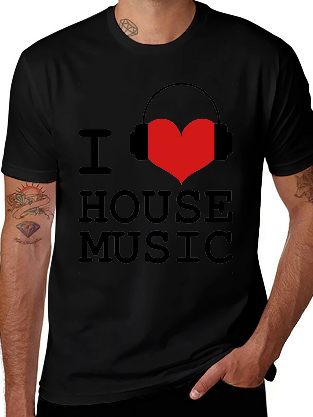 I Love House Music Graphic Tee
