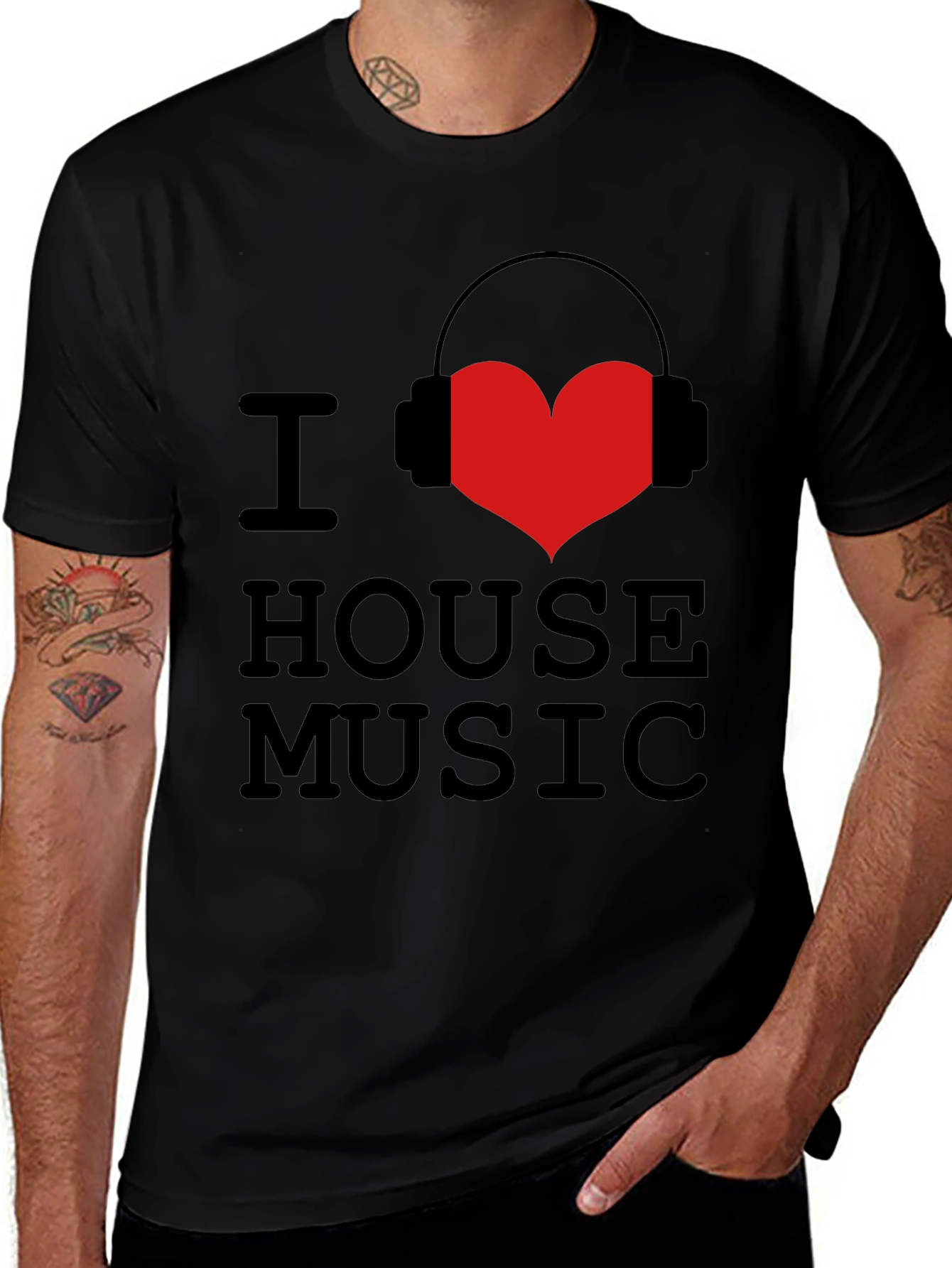 I Love House Music Graphic Tee
