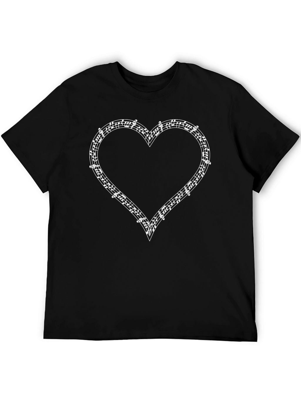 Musical Heart T-Shirt - Black Cotton Tee