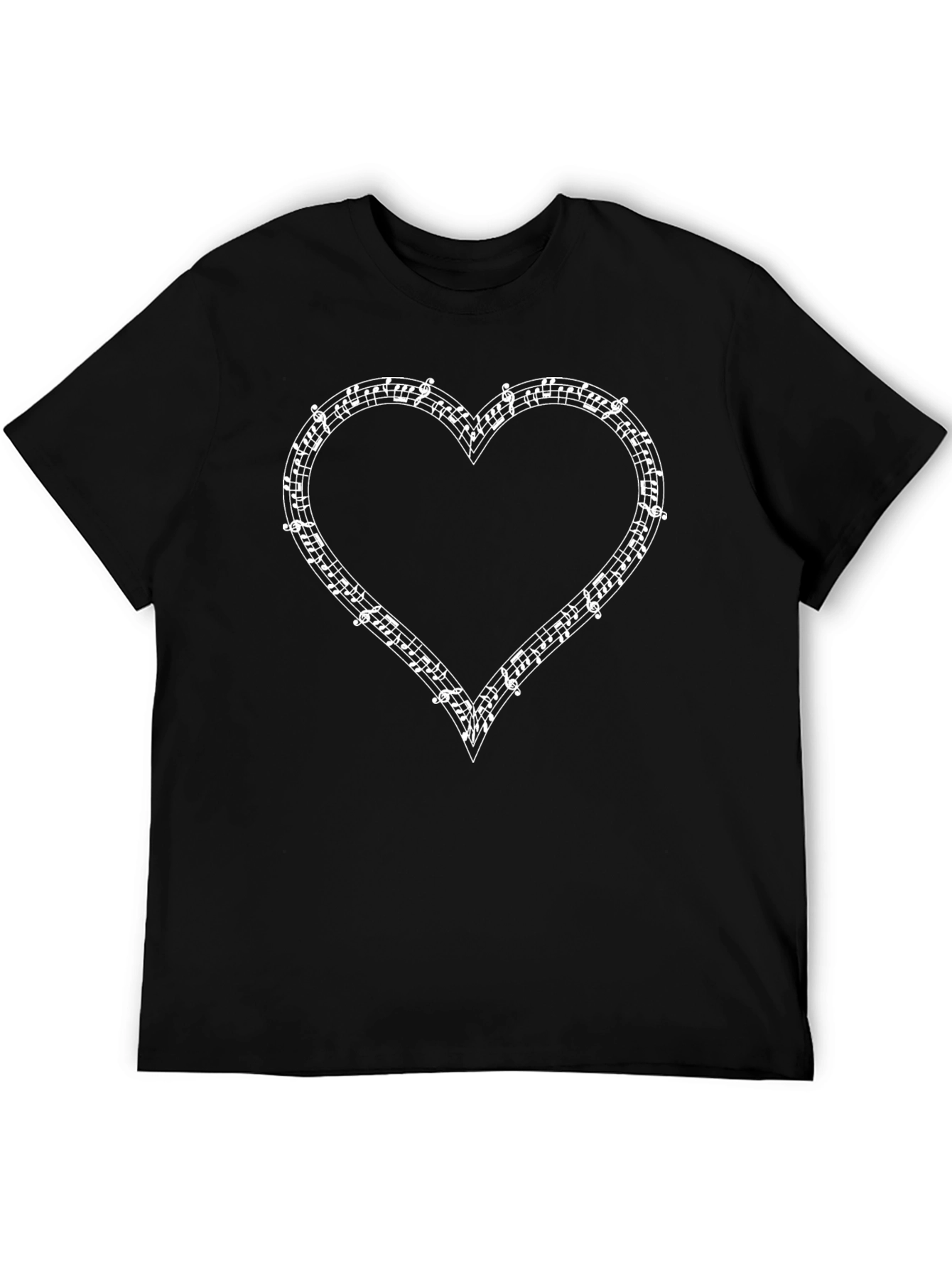 Musical Heart T-Shirt - Black Cotton Tee