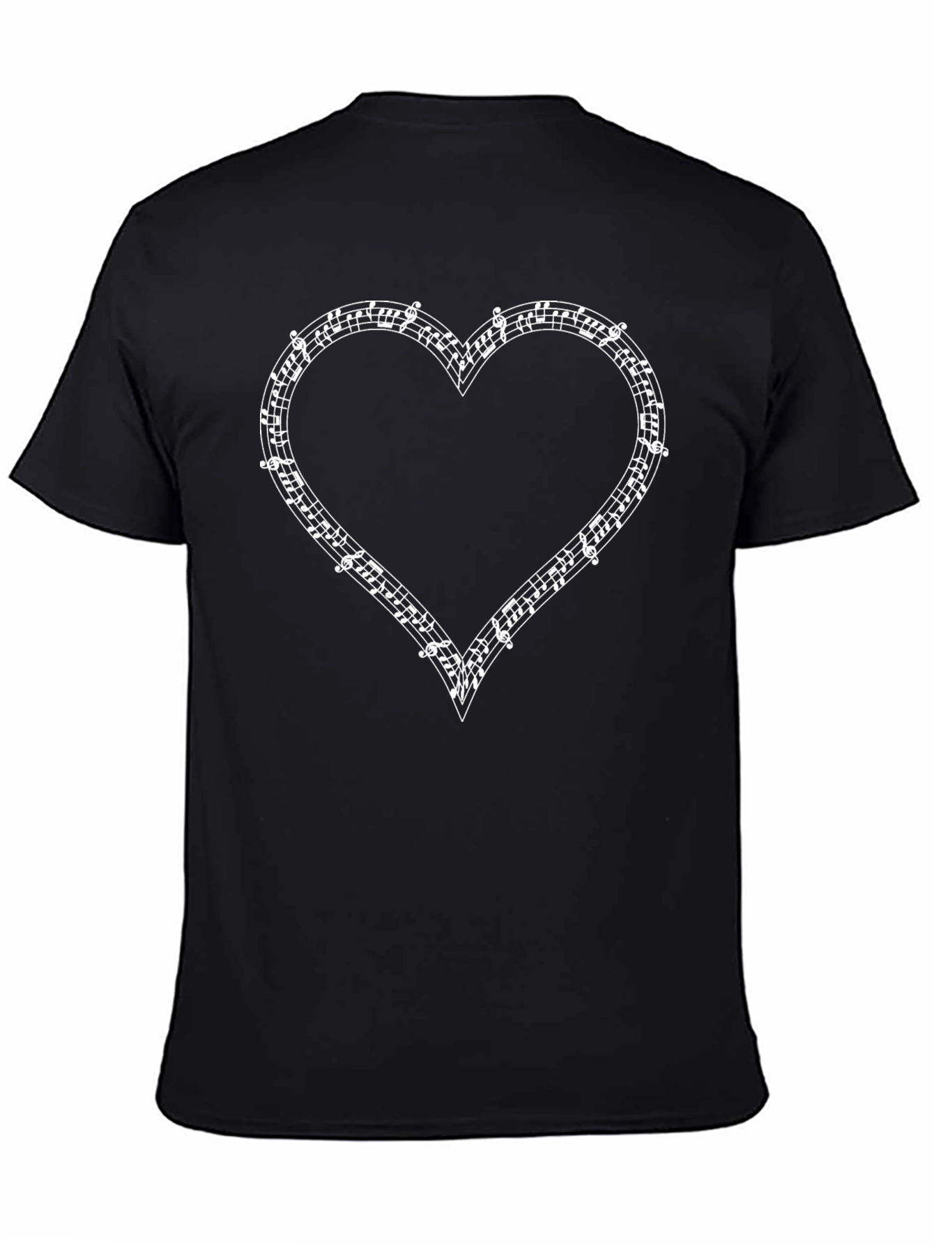 Musical Heart T-Shirt - Black Cotton Tee
