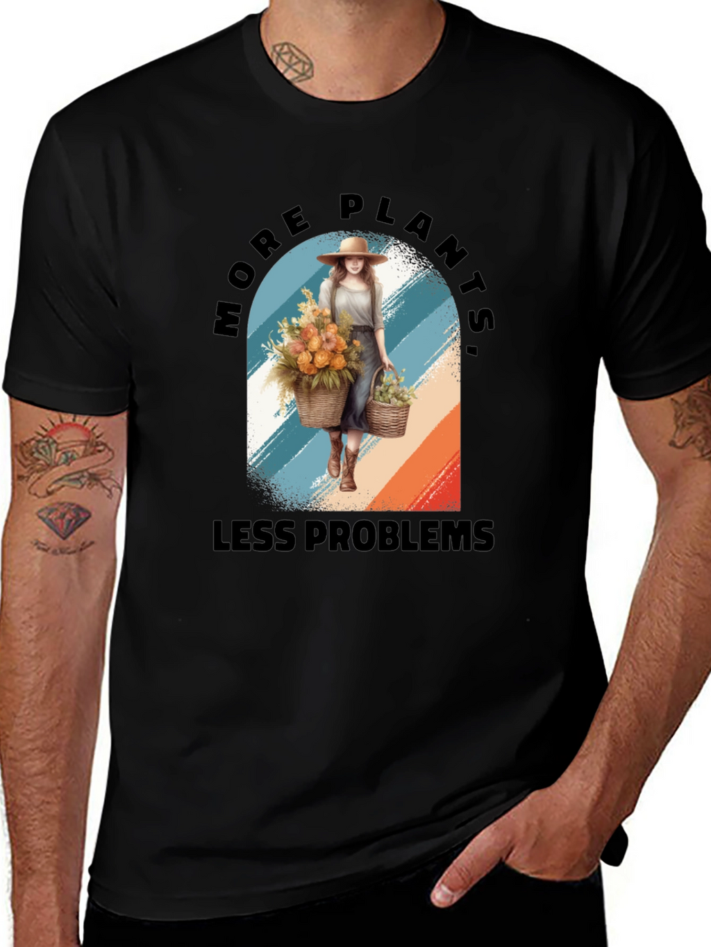 More Plants Less Problems Graphic T-Shirt