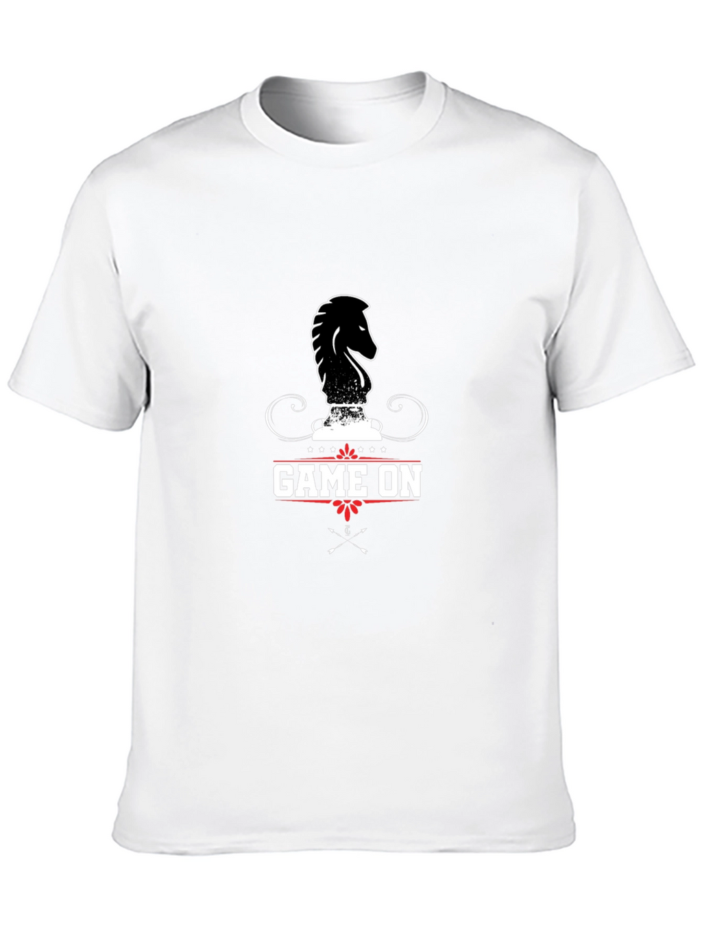 Game On Chess Knight Graphic Black T-Shirt