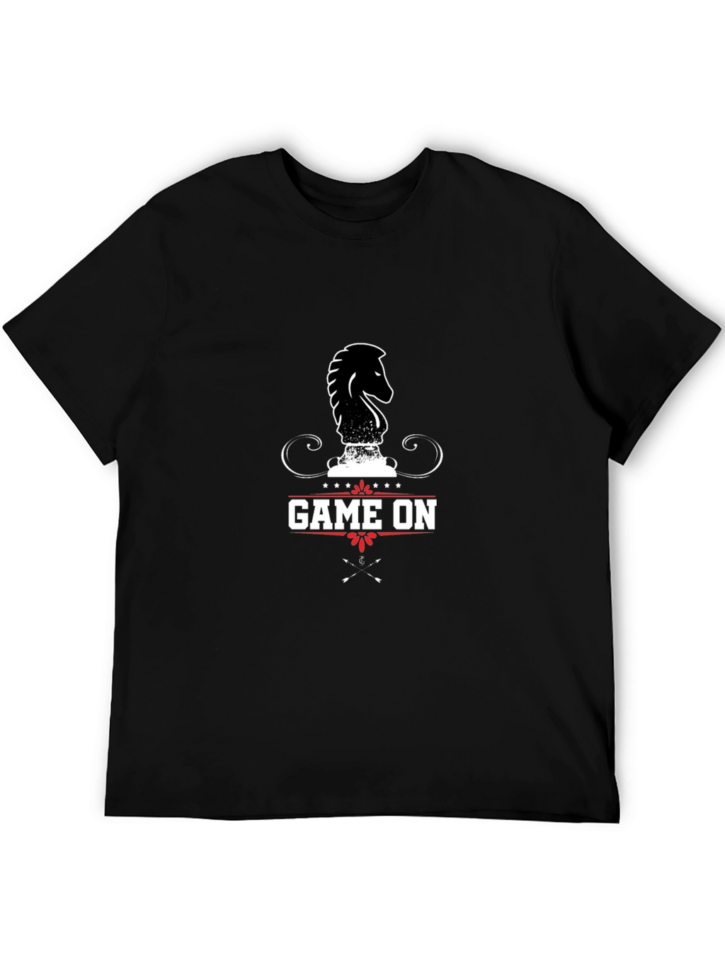 Game On Chess Knight Graphic Black T-Shirt