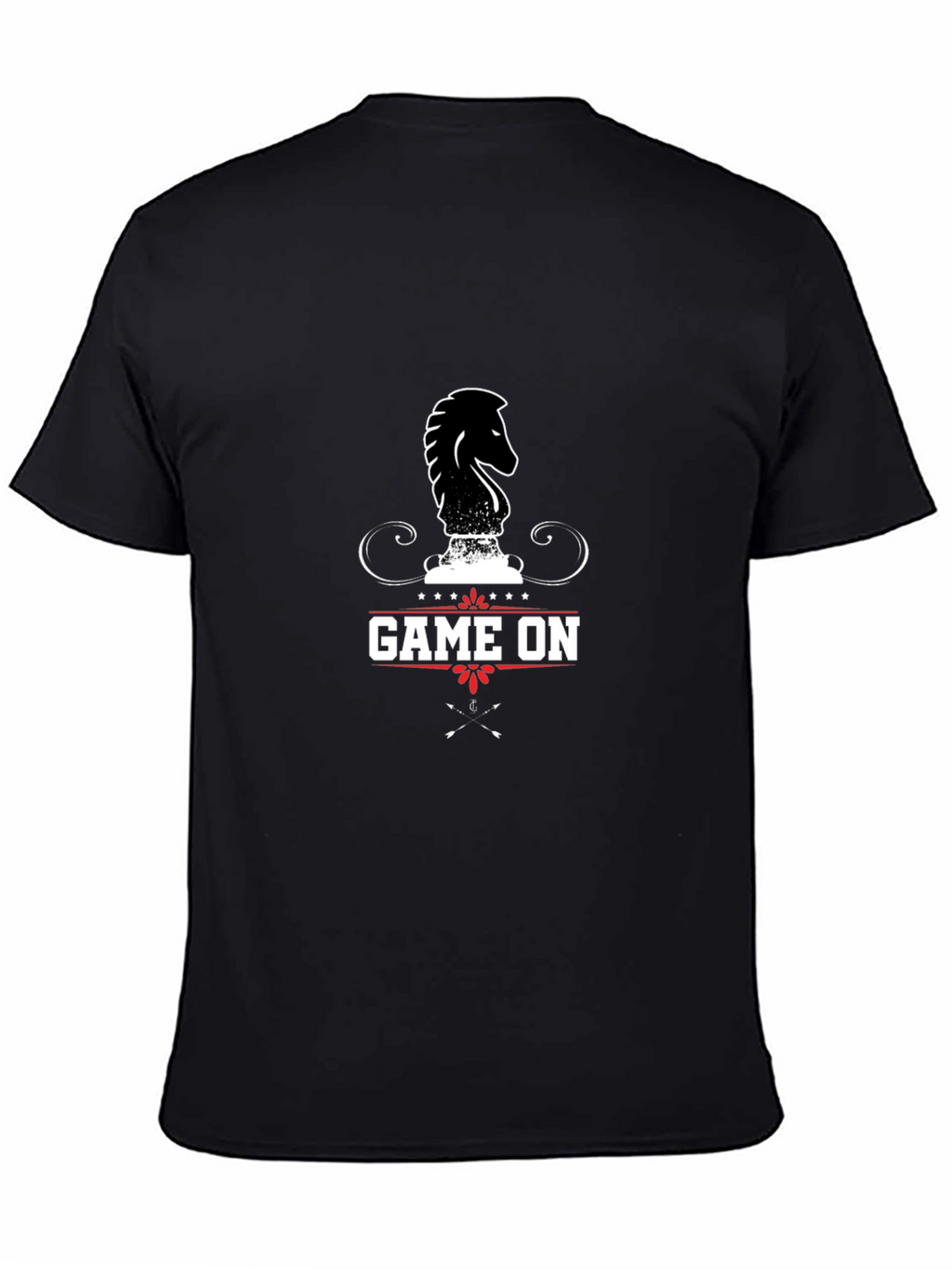 Game On Chess Knight Graphic Black T-Shirt