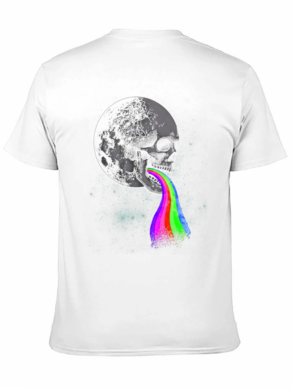 Skull Moon Rainbow Vomit Graphic Tee
