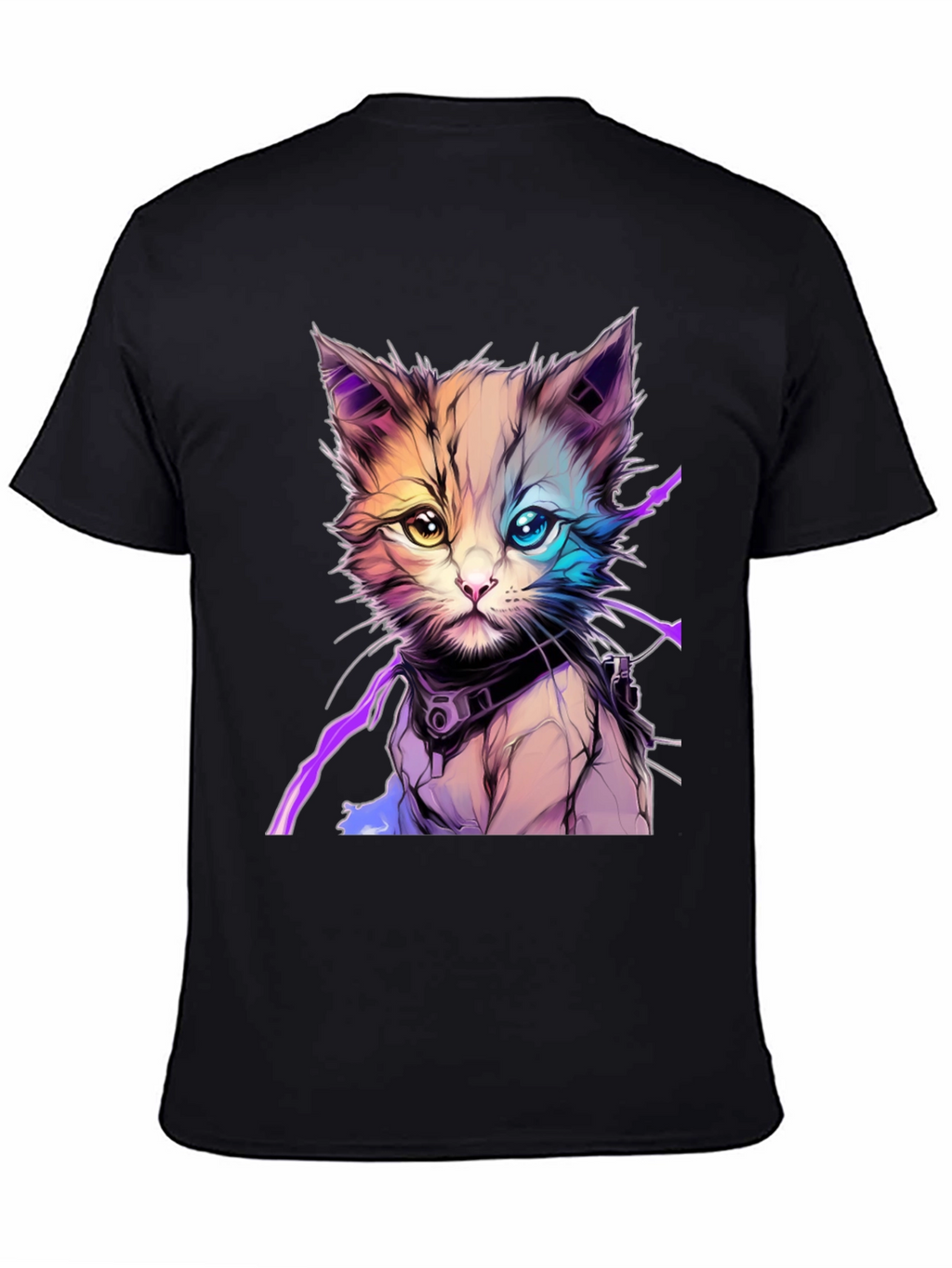 Cyberpunk Kitten Graphic T-Shirt - Unique Cat Design