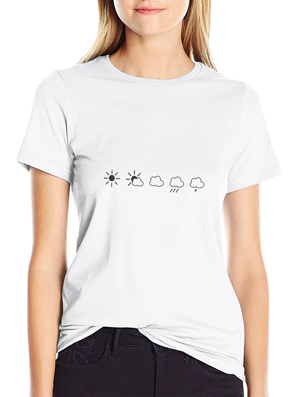 Weather Pattern Graphic Black Tee