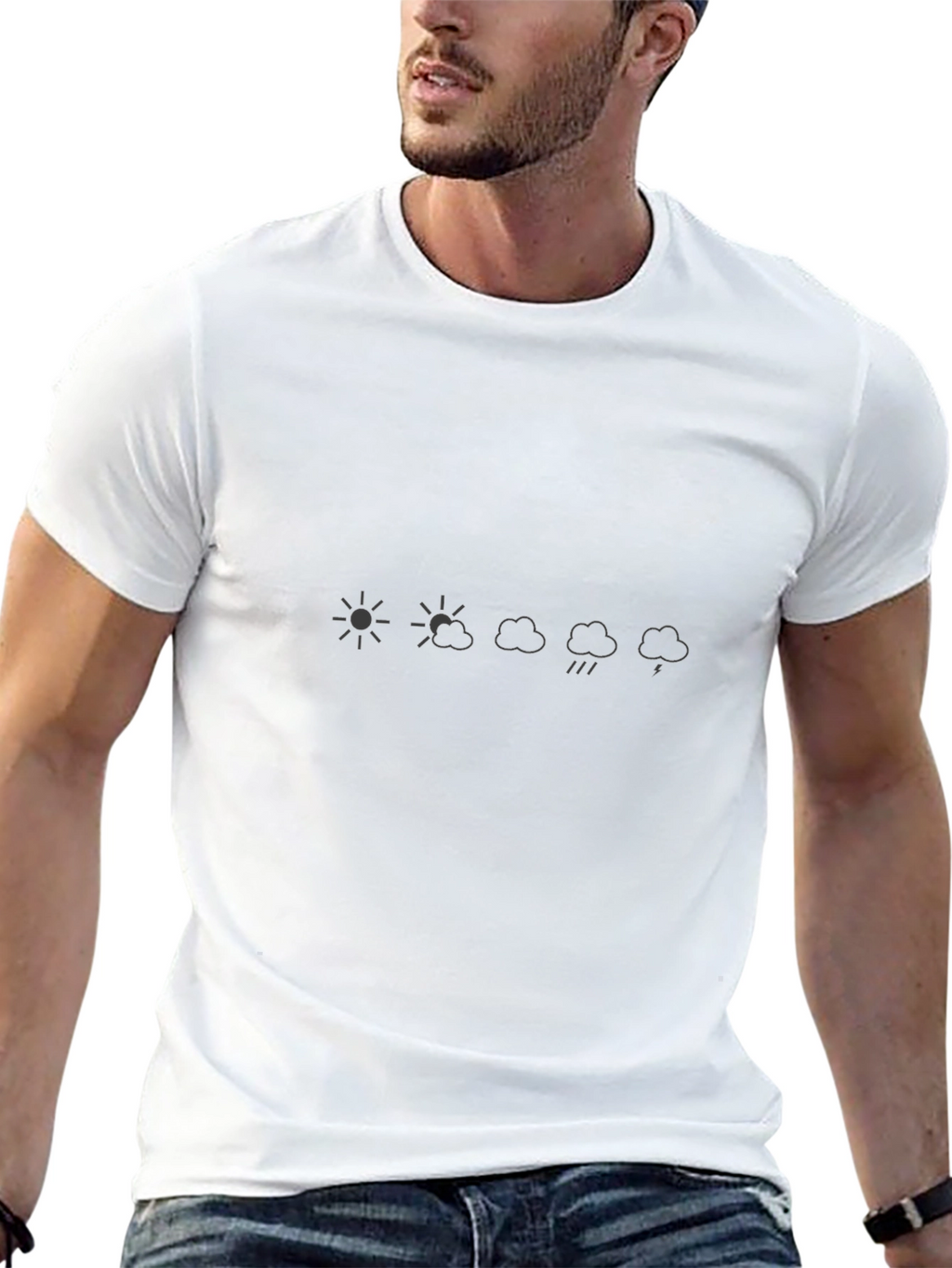 Weather Pattern Graphic Black Tee