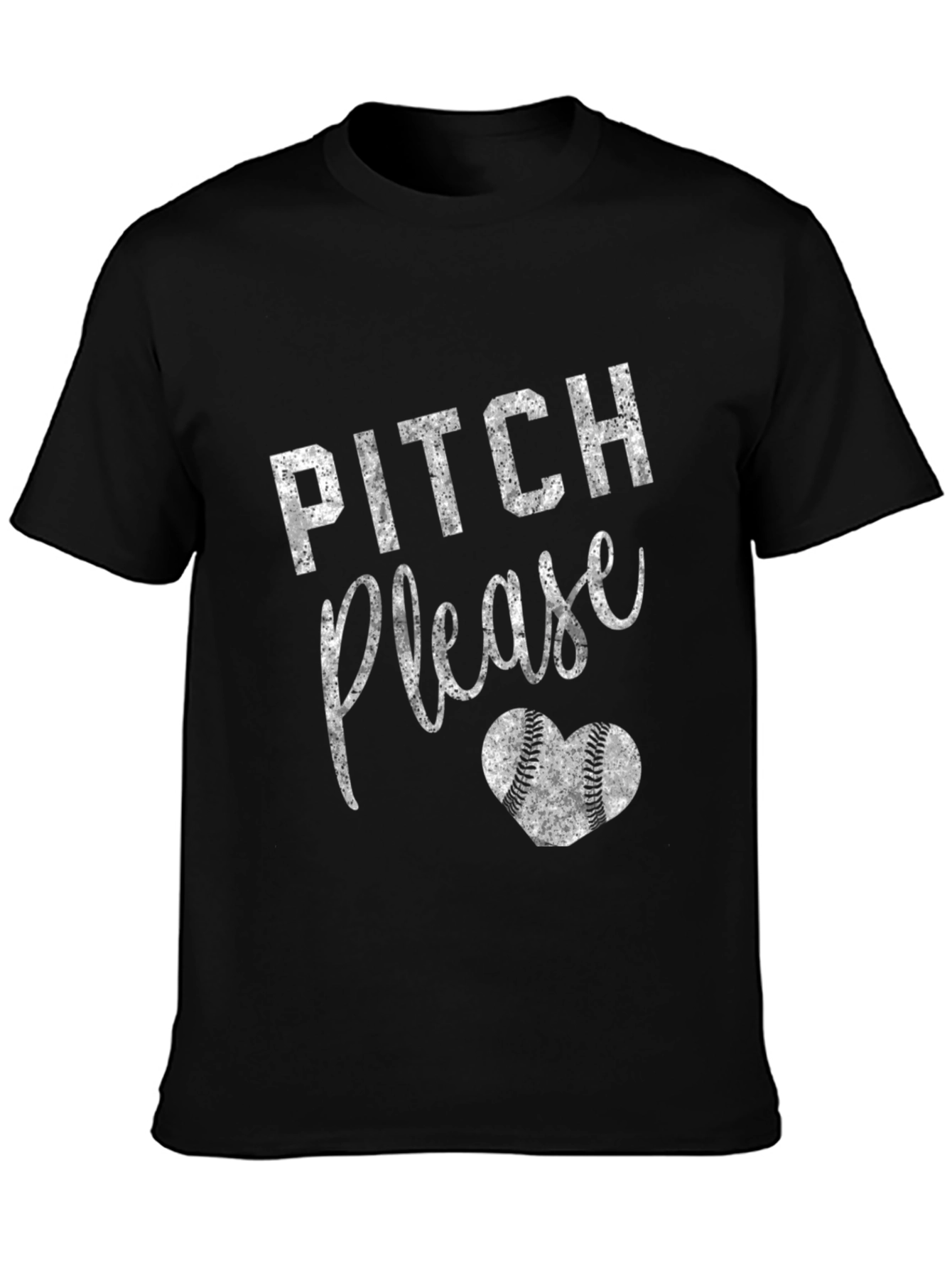 Pitch Please Baseball Heart Graphic Tee