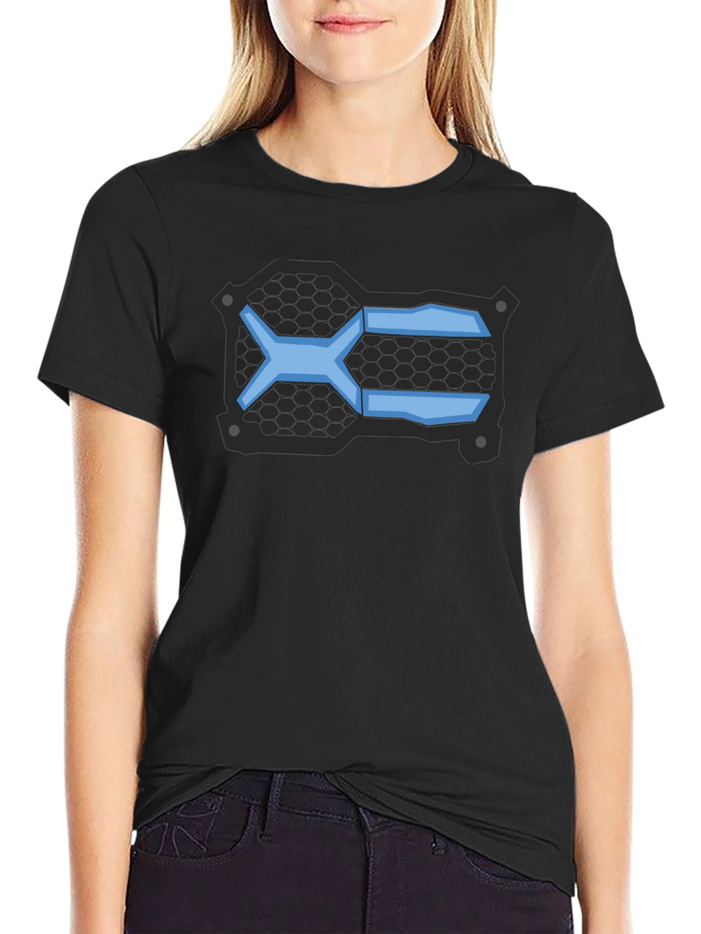 Geometric Blue Graphic T-Shirt