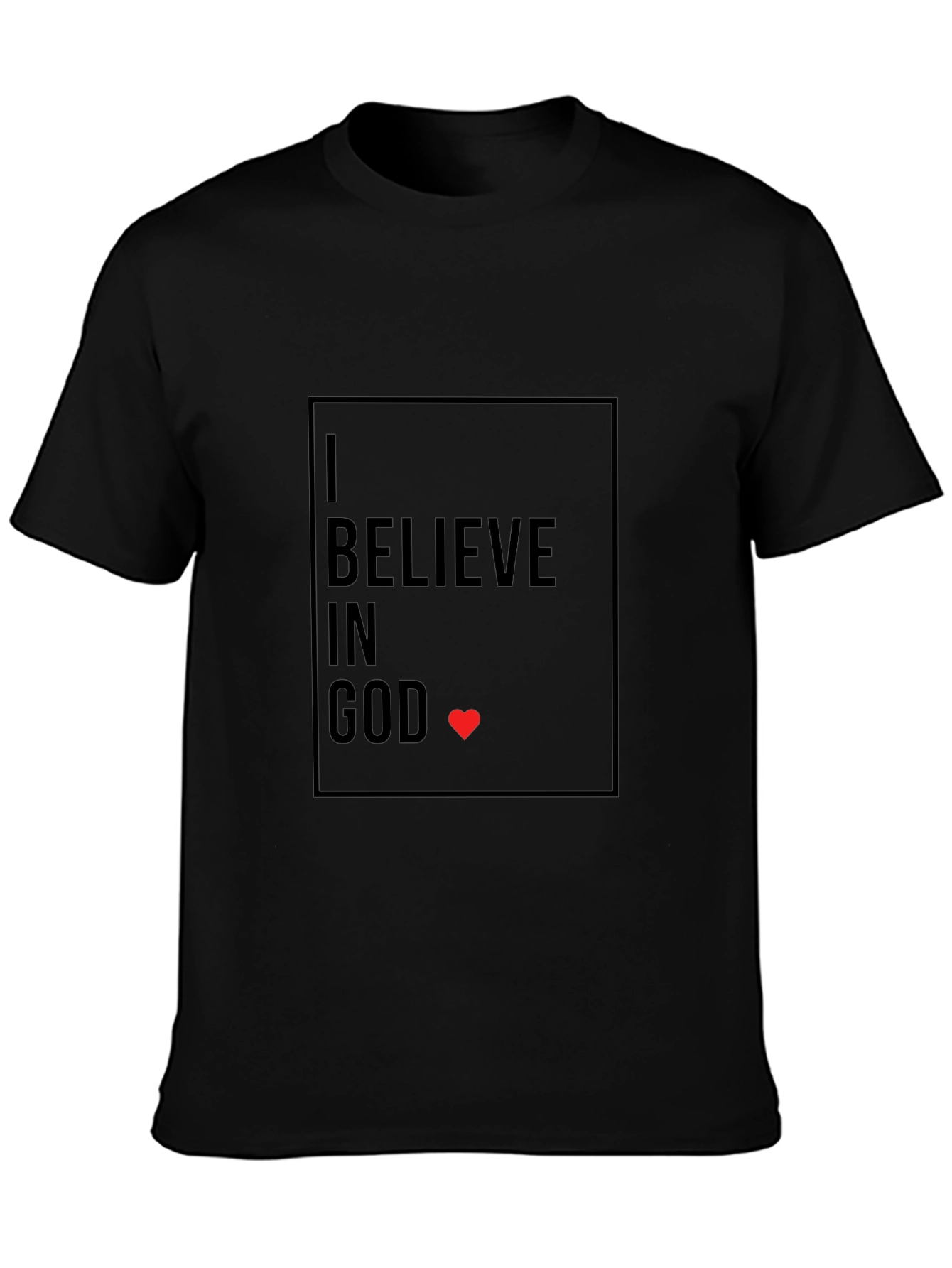 I Believe in God T-Shirt - Black Graphic Print