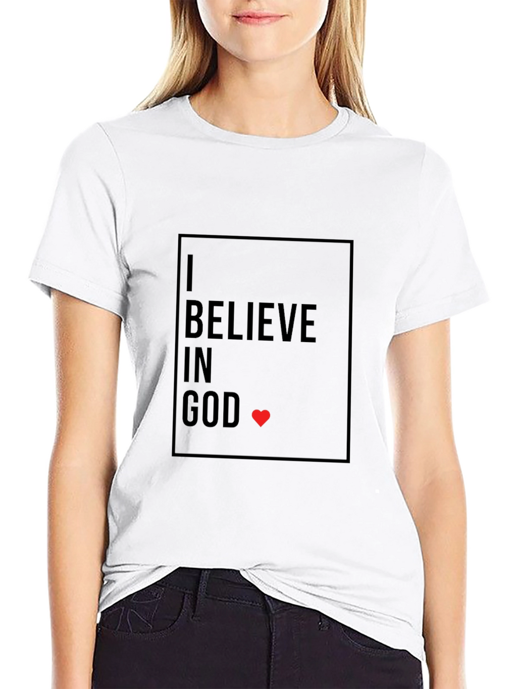 I Believe in God T-Shirt - Black Graphic Print