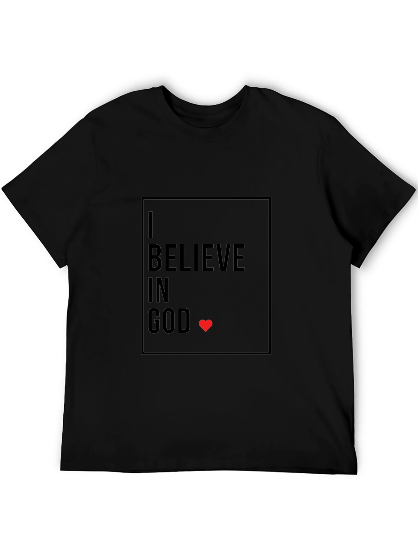 I Believe in God T-Shirt - Black Graphic Print