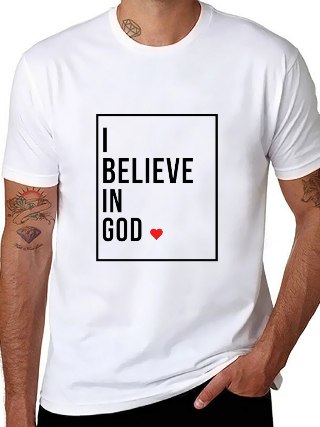 I Believe in God T-Shirt - Black Graphic Print