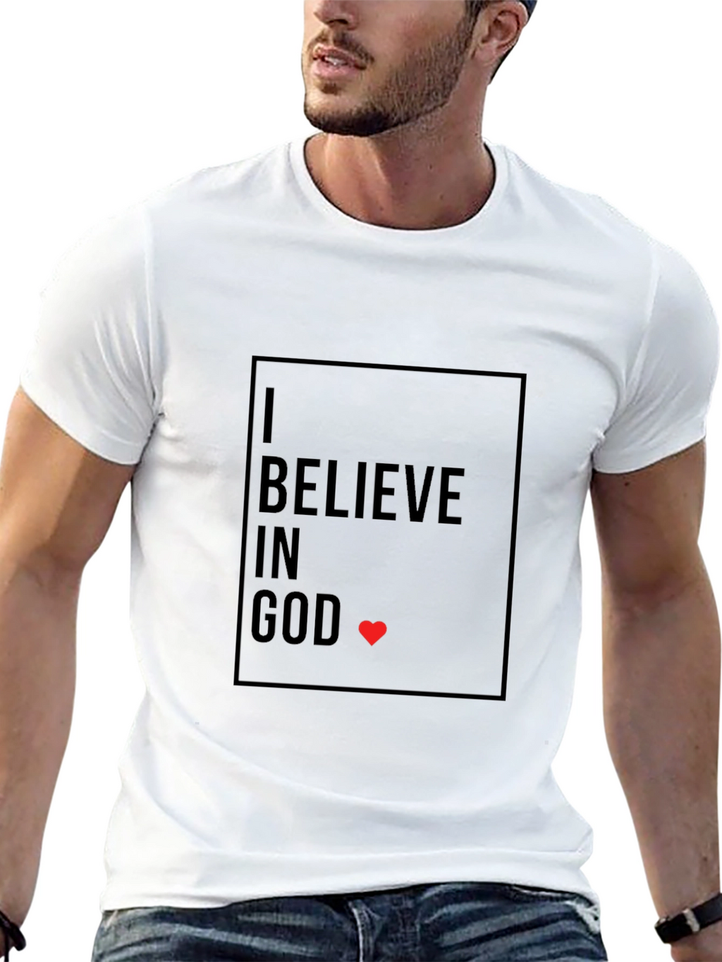 I Believe in God T-Shirt - Black Graphic Print