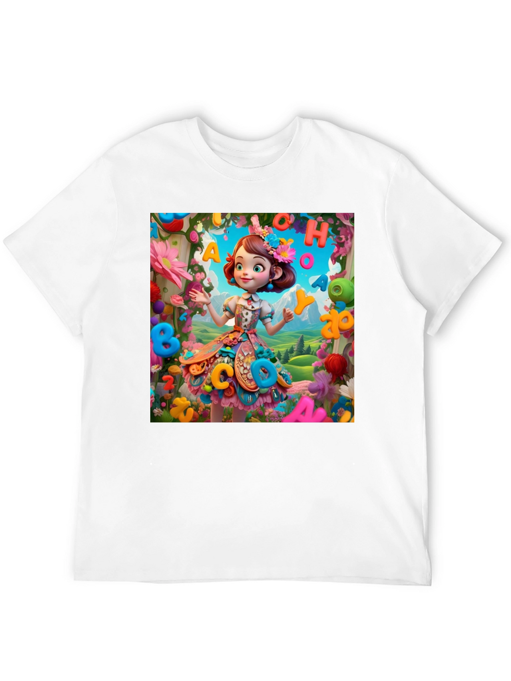 Colorful Cartoon Girl T-Shirt