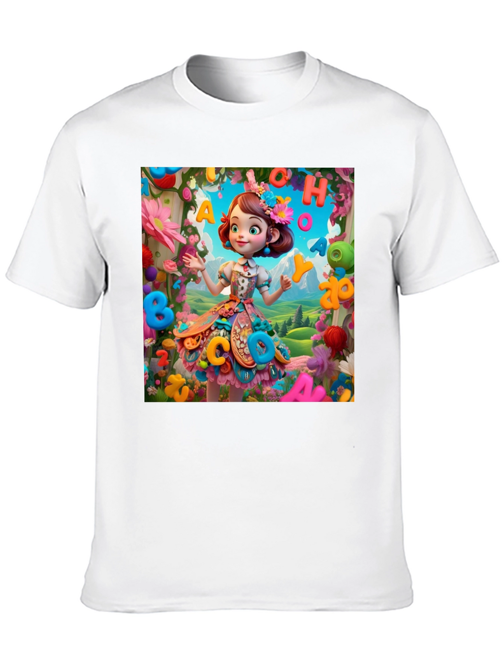 Colorful Cartoon Girl T-Shirt