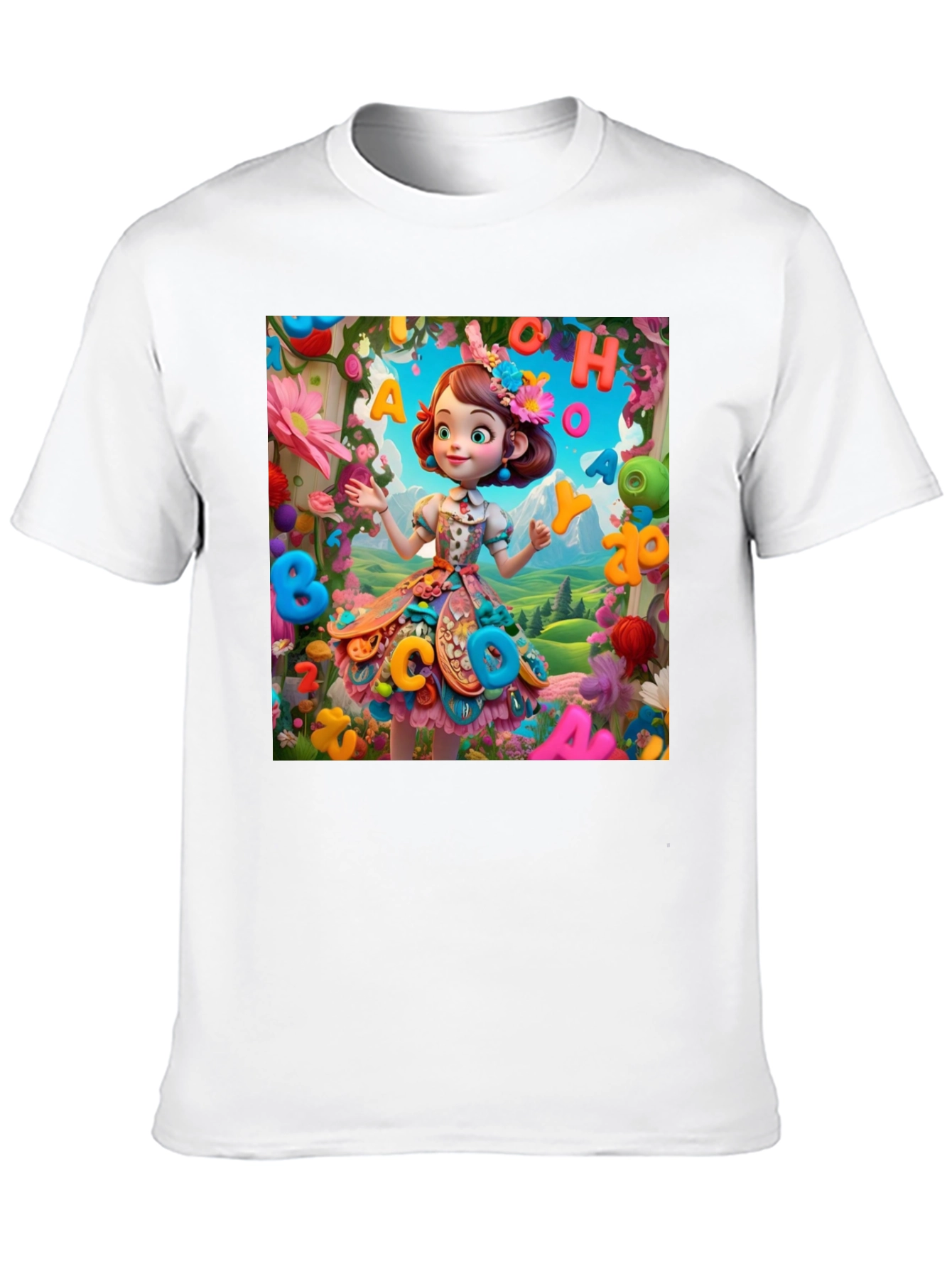 Colorful Cartoon Girl T-Shirt