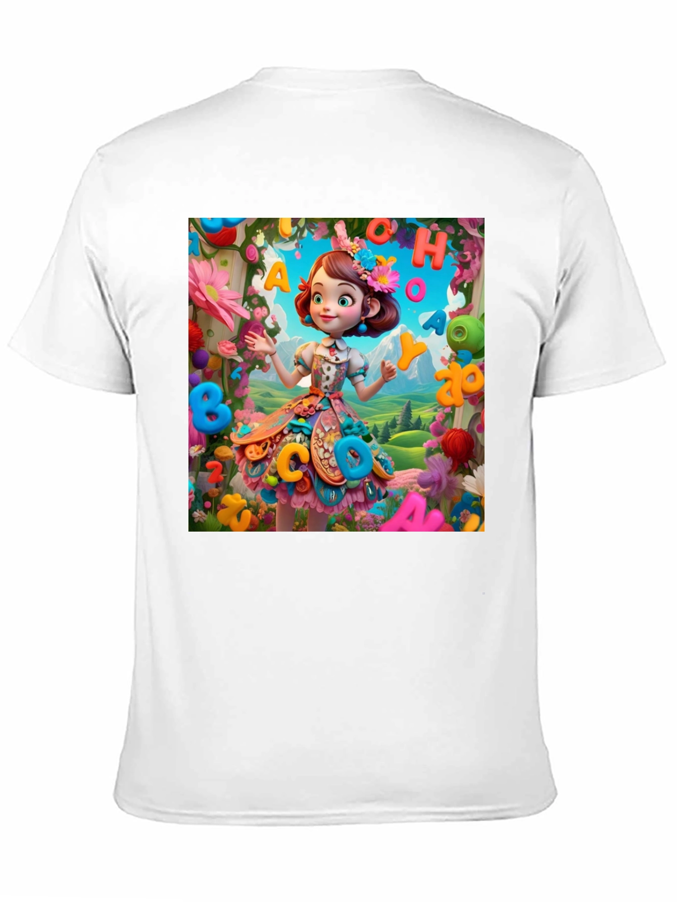 Colorful Cartoon Girl T-Shirt