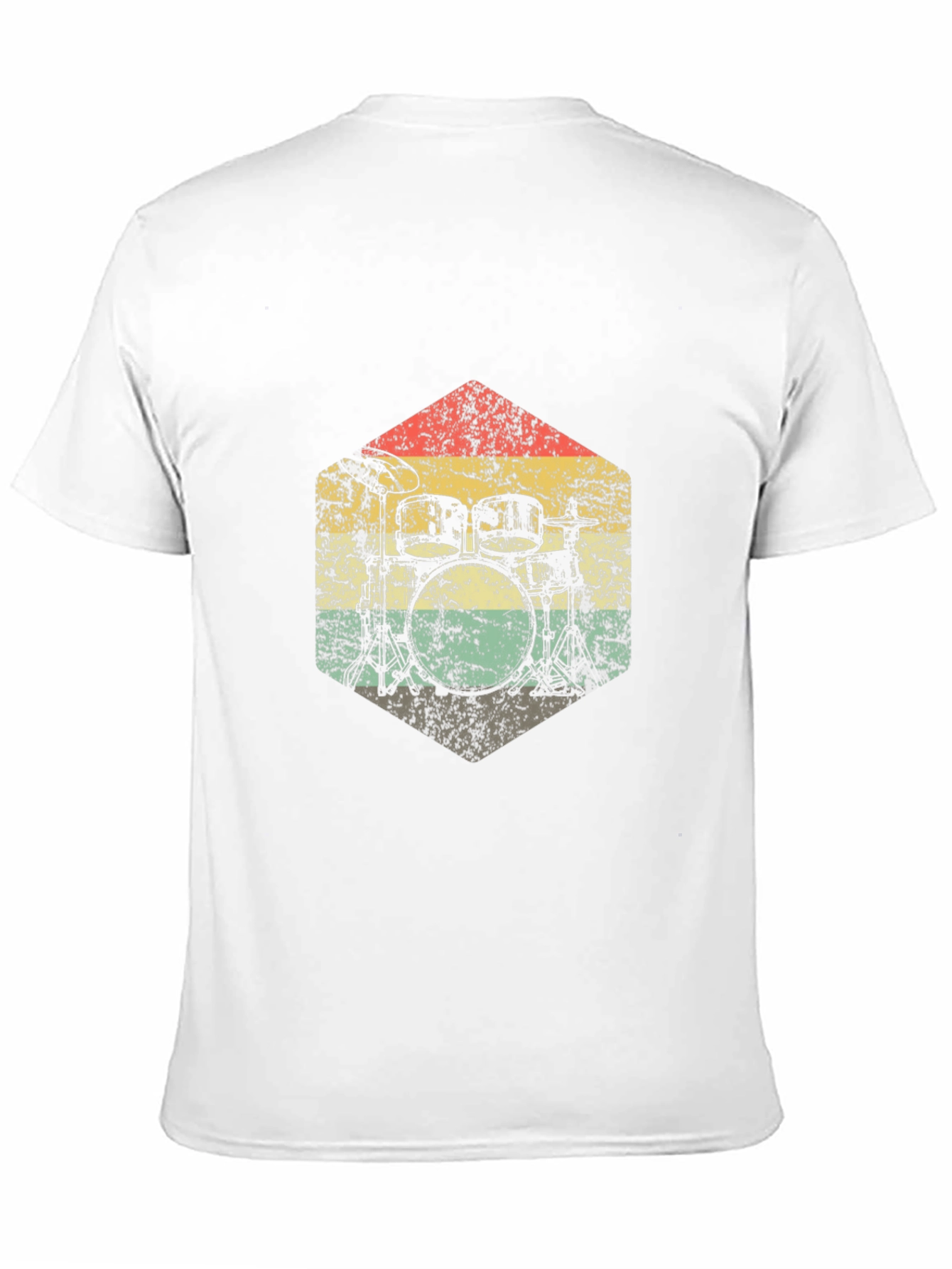 Vintage Drum Kit Graphic Tee - Retro Style Black T-Shirt